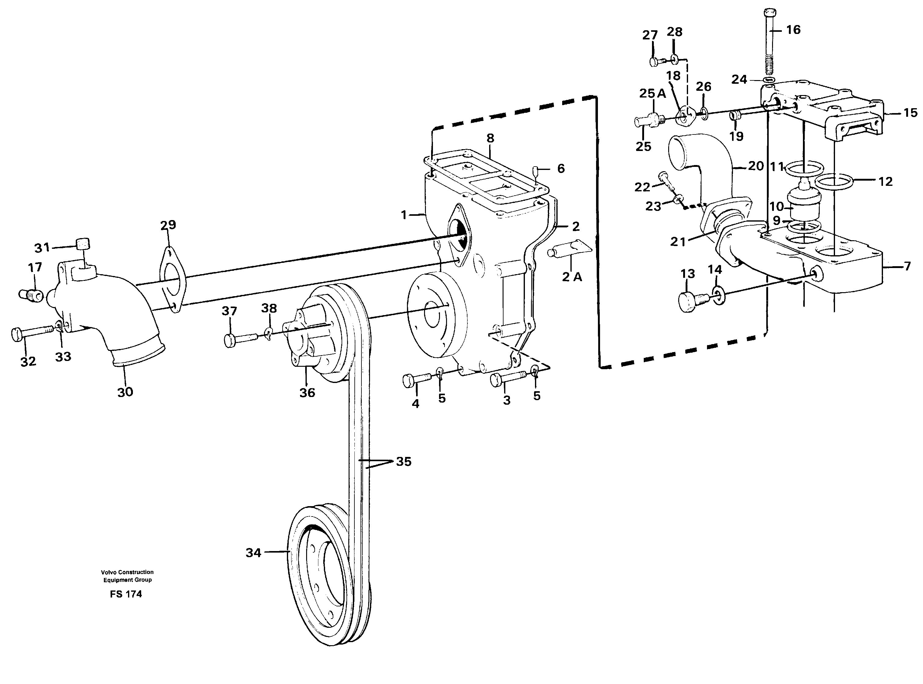 Схема запчастей Volvo EC420 - 51844 Thermostat housing EC420 ?KERMAN ?KERMAN EC420 SER NO - 1550