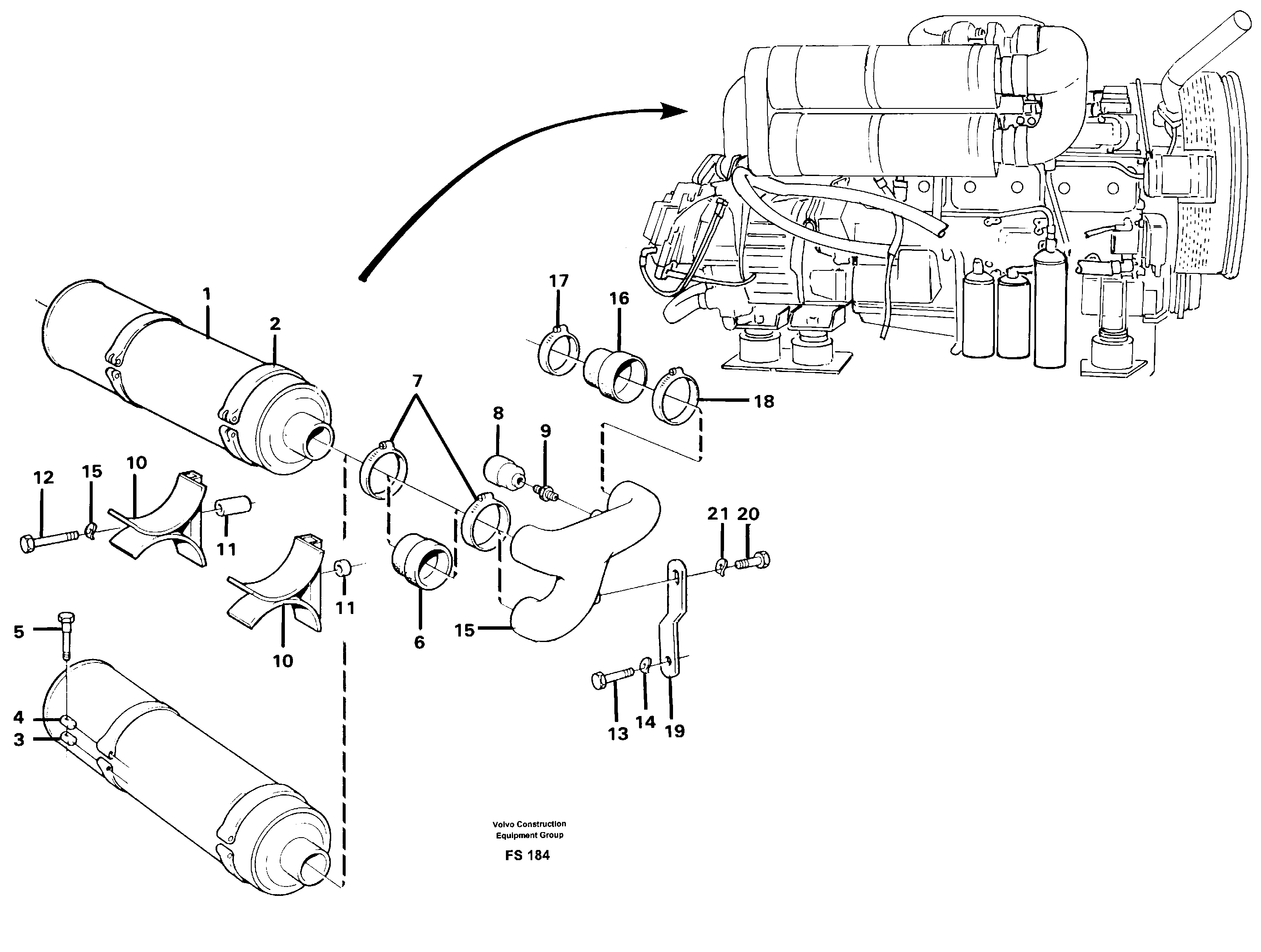 Схема запчастей Volvo EC420 - 73532 Фильтр воздушный EC420 ?KERMAN ?KERMAN EC420 SER NO - 1550