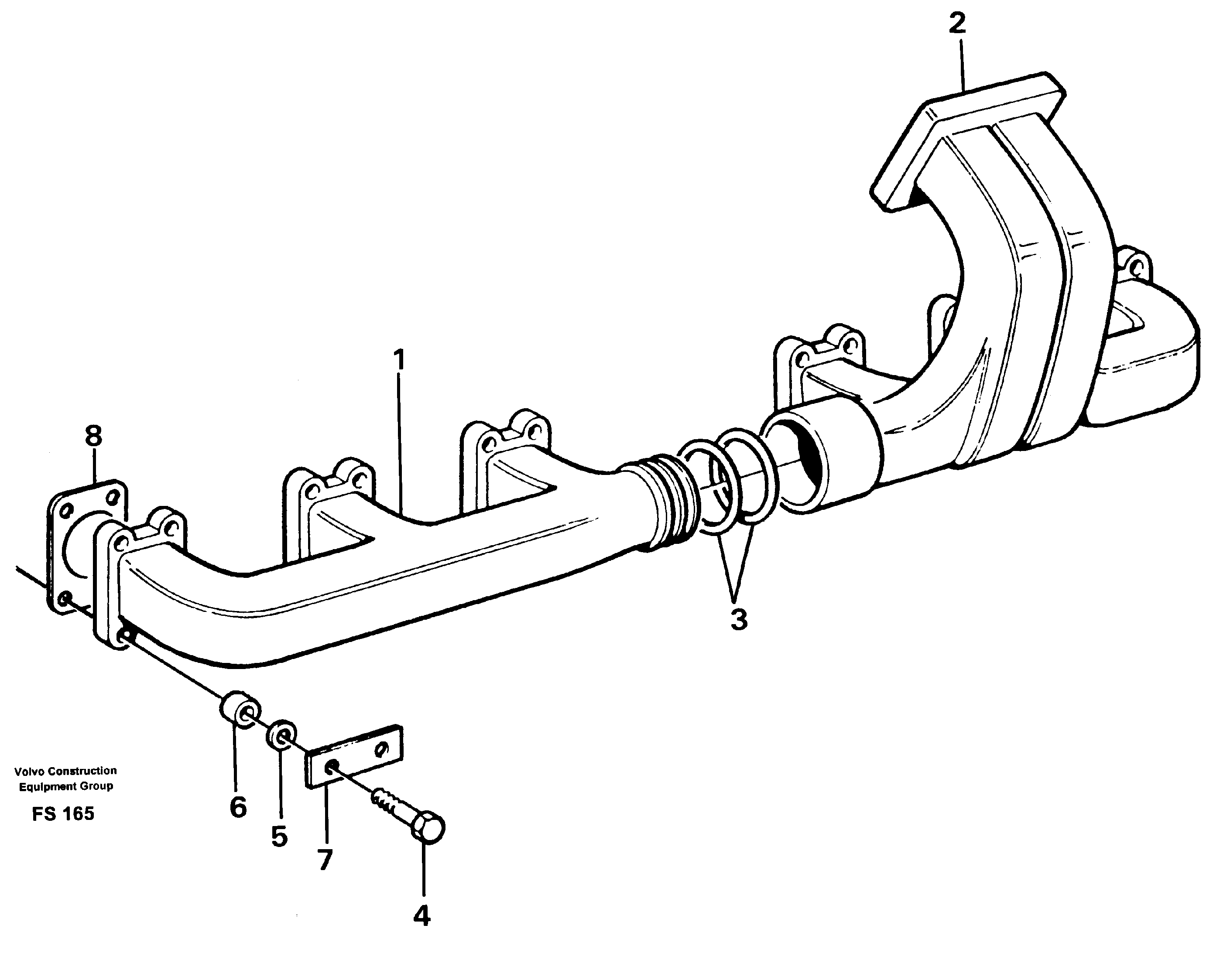 Схема запчастей Volvo EC420 - 96565 Exhaust manifold and installation components EC420 ?KERMAN ?KERMAN EC420 SER NO - 1550