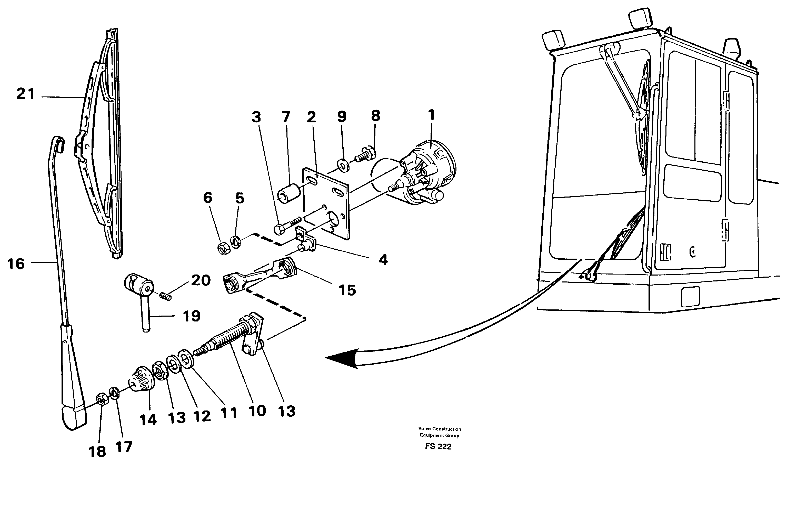 Схема запчастей Volvo EC420 - 49620 Стеклоочиститель лобового стекла (ветрового) EC420 ?KERMAN ?KERMAN EC420 SER NO - 1550