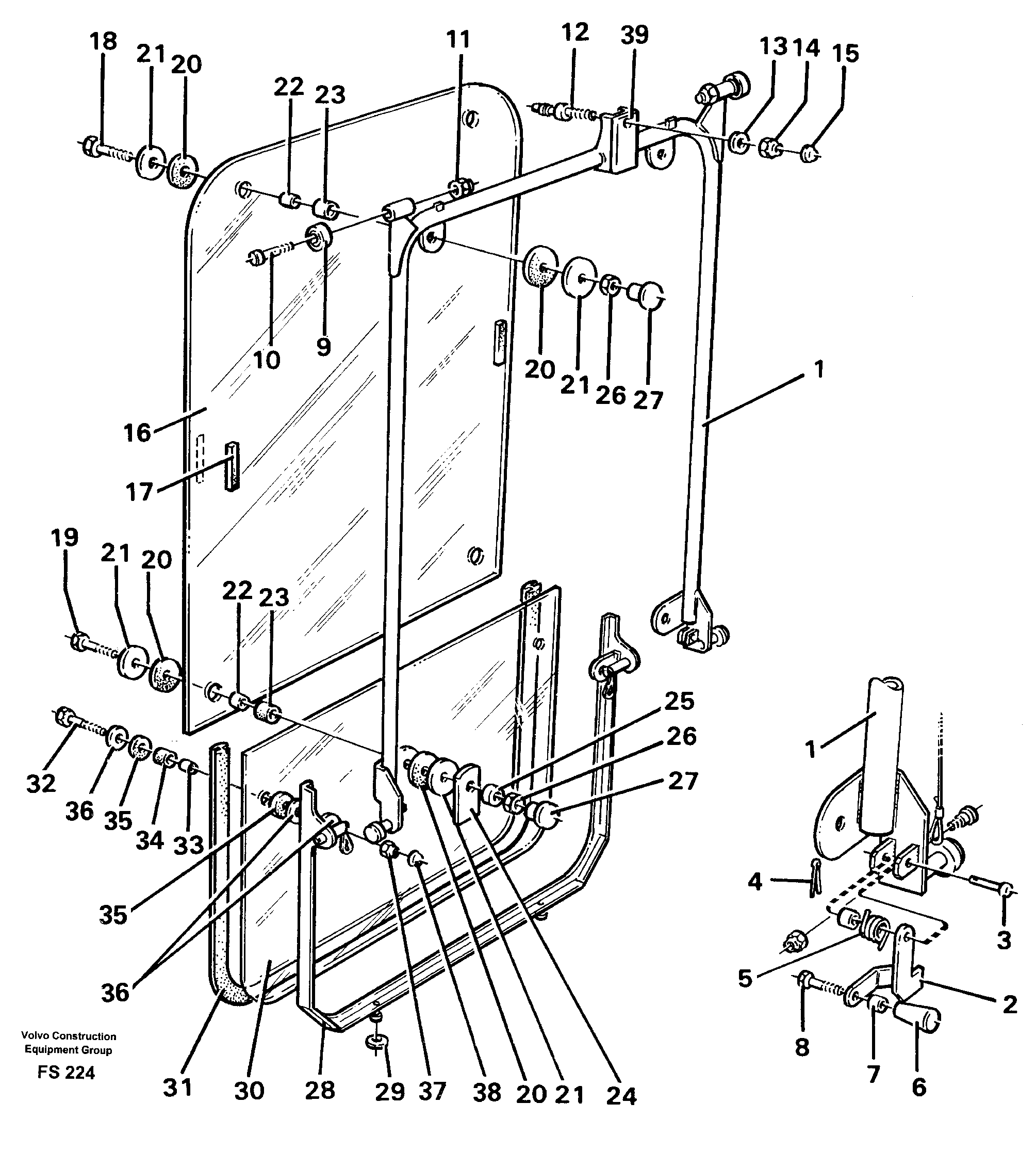 Схема запчастей Volvo EC420 - 50279 Windshields EC420 ?KERMAN ?KERMAN EC420 SER NO - 1550