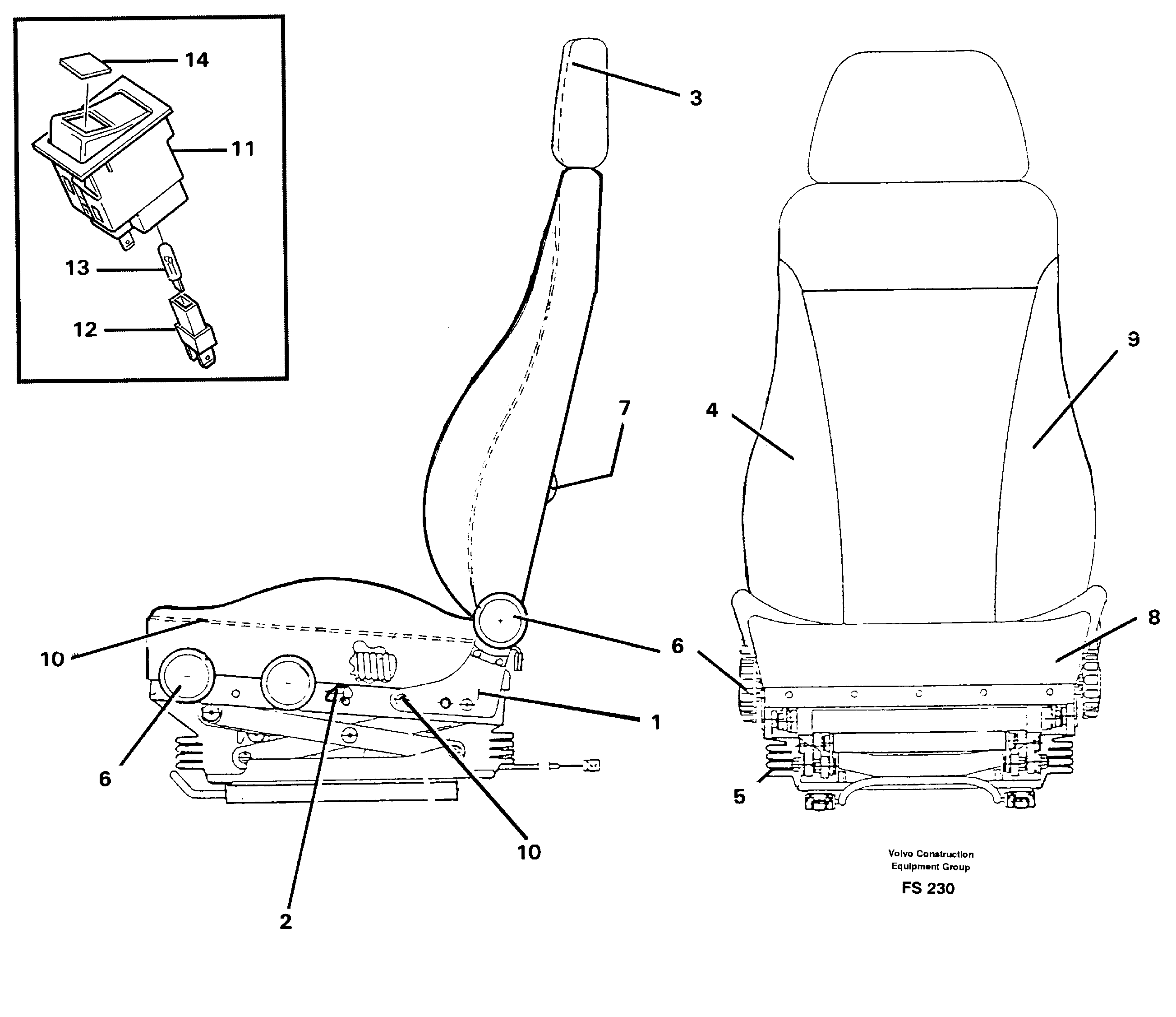 Схема запчастей Volvo EC420 - 50540 Operators seat Be-ge EC420 ?KERMAN ?KERMAN EC420 SER NO - 1550