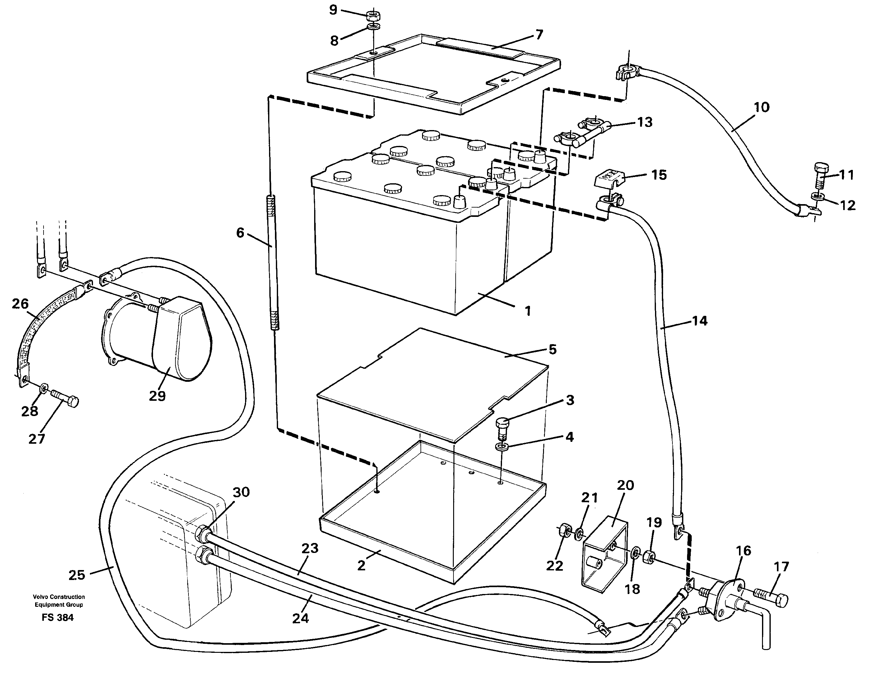 Схема запчастей Volvo EC420 - 51601 Battery, with assembling details EC420 ?KERMAN ?KERMAN EC420 SER NO - 1550