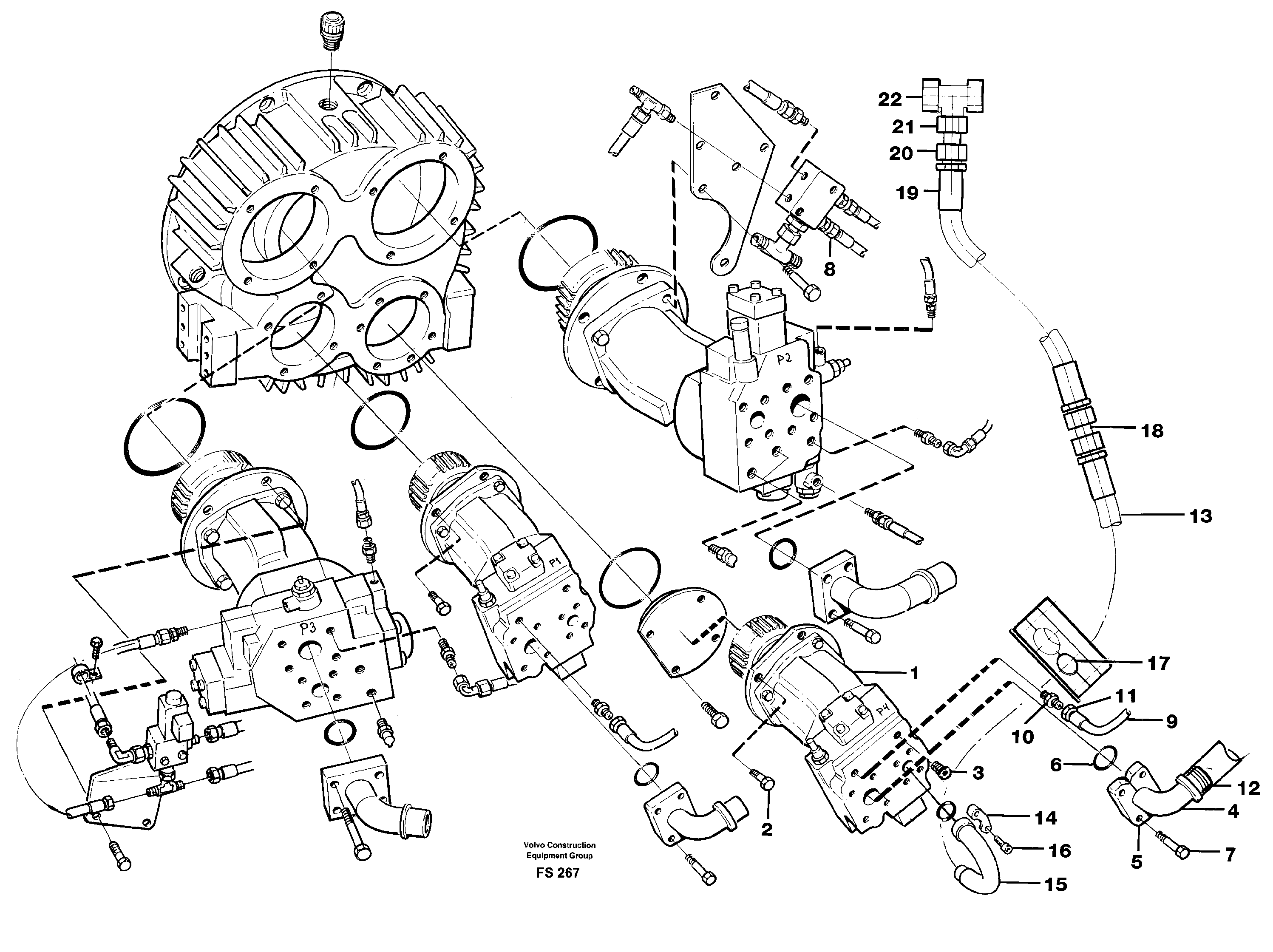 Схема запчастей Volvo EC420 - 106870 Pump P4 equipment 55 cm3 104 l/min, Magnet equipment Ohio EC420 ?KERMAN ?KERMAN EC420 SER NO - 1550