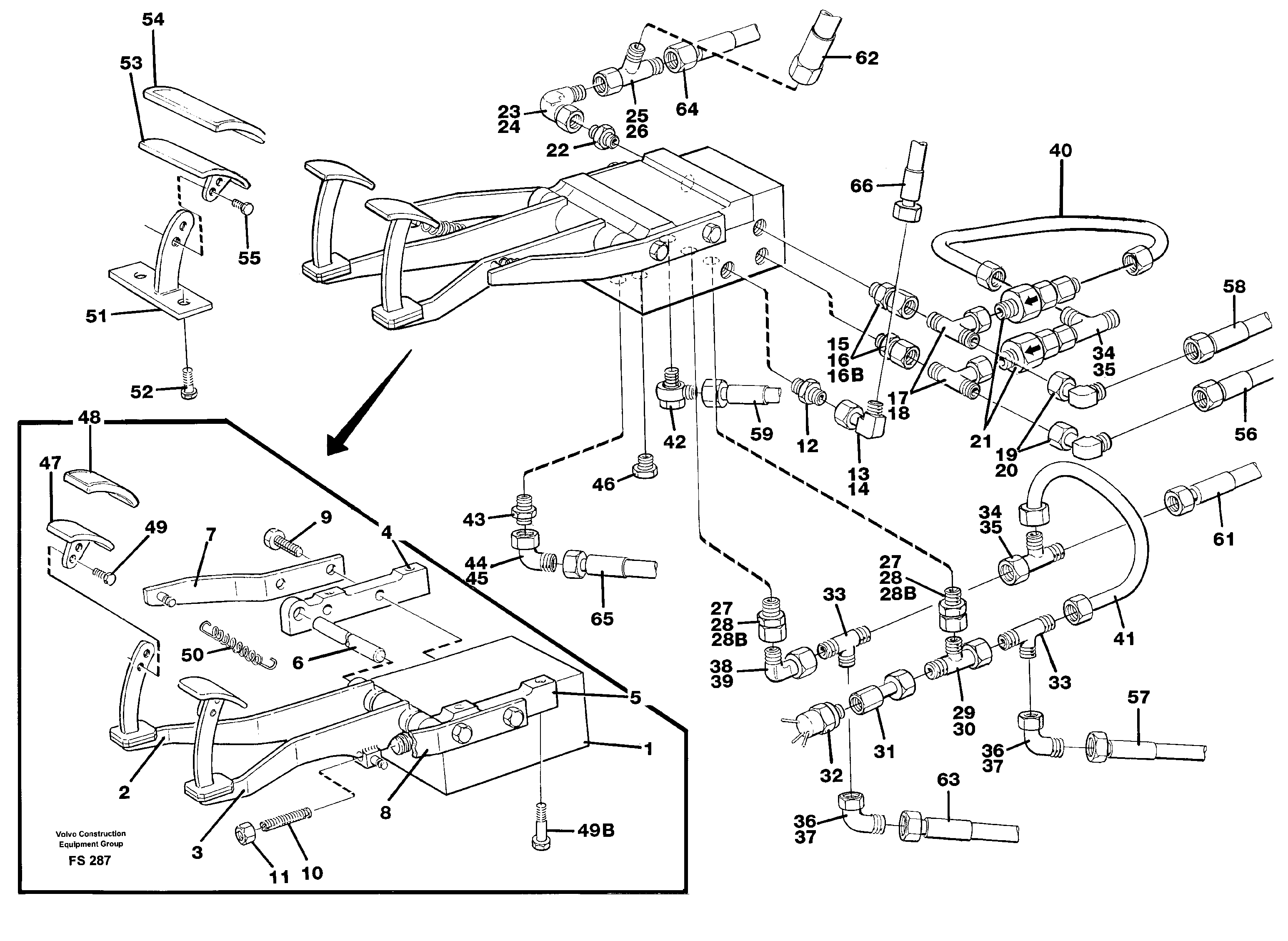 Схема запчастей Volvo EC420 - 48932 Pedal valve with foot rest and fittings EC420 ?KERMAN ?KERMAN EC420 SER NO - 1550