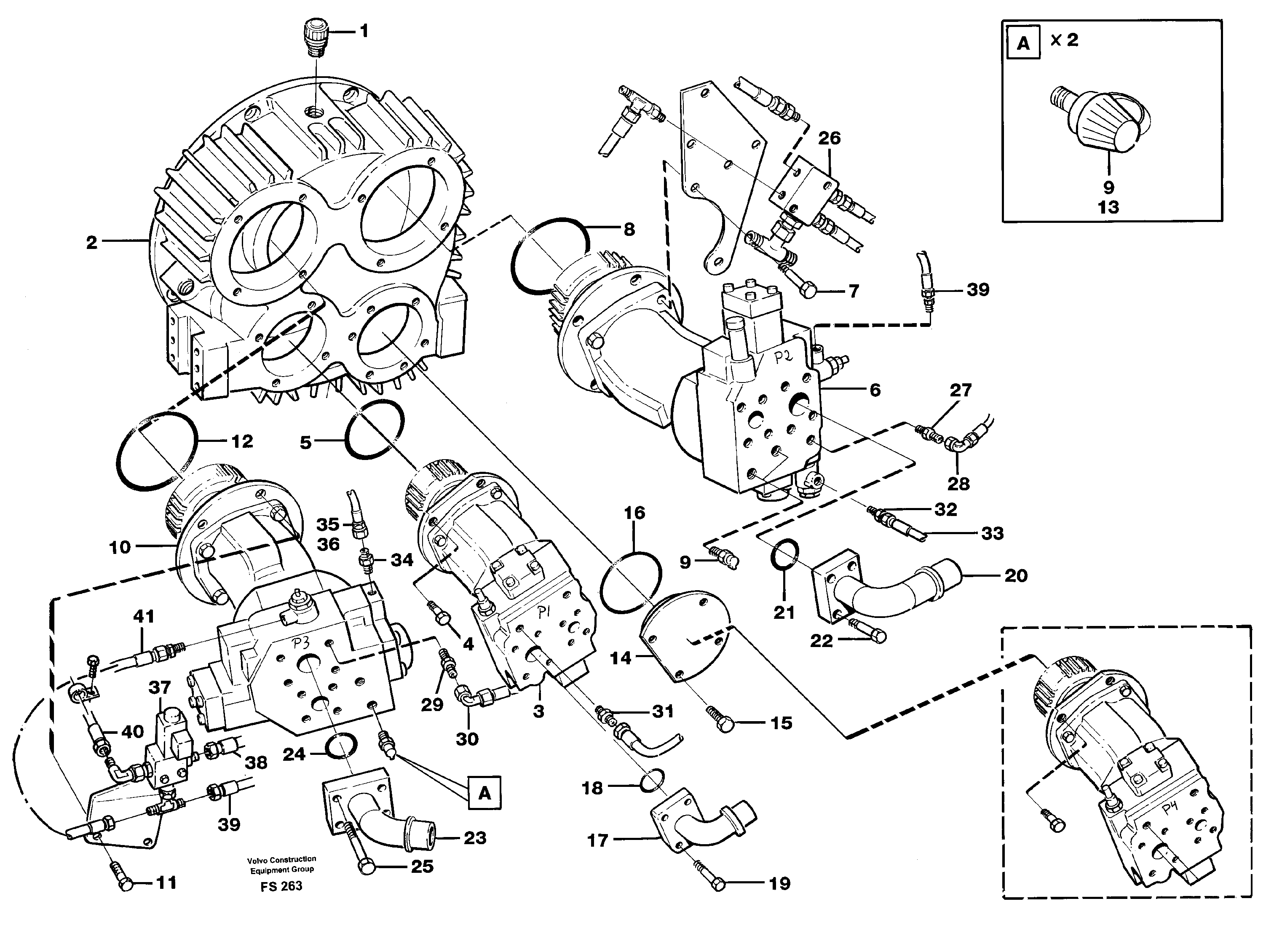 Схема запчастей Volvo EC420 - 86437 Pump installation EC420 ?KERMAN ?KERMAN EC420 SER NO - 1550