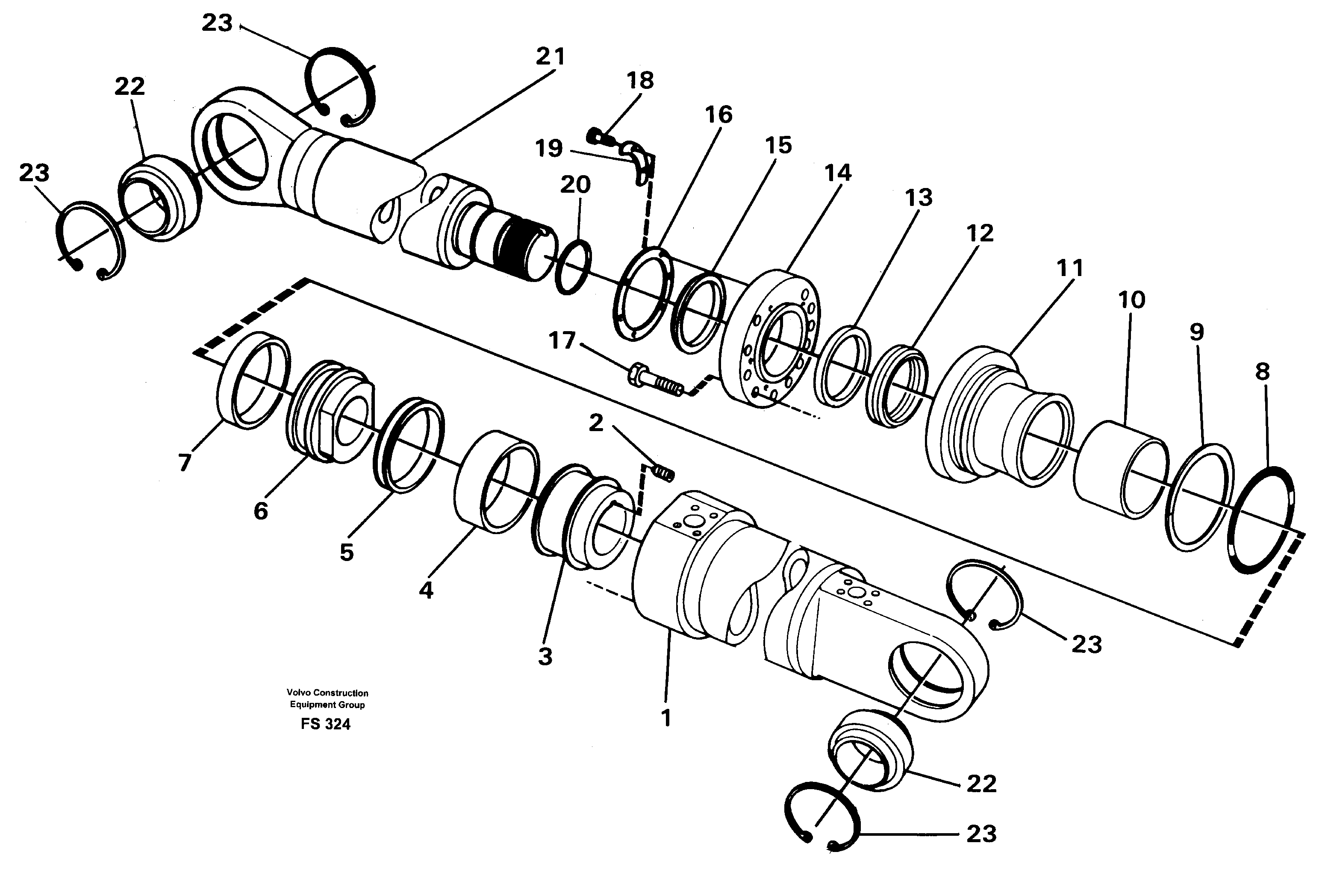 Схема запчастей Volvo EC420 - 34610 Hydraulic cylinder for jib EC420 ?KERMAN ?KERMAN EC420 SER NO - 1550