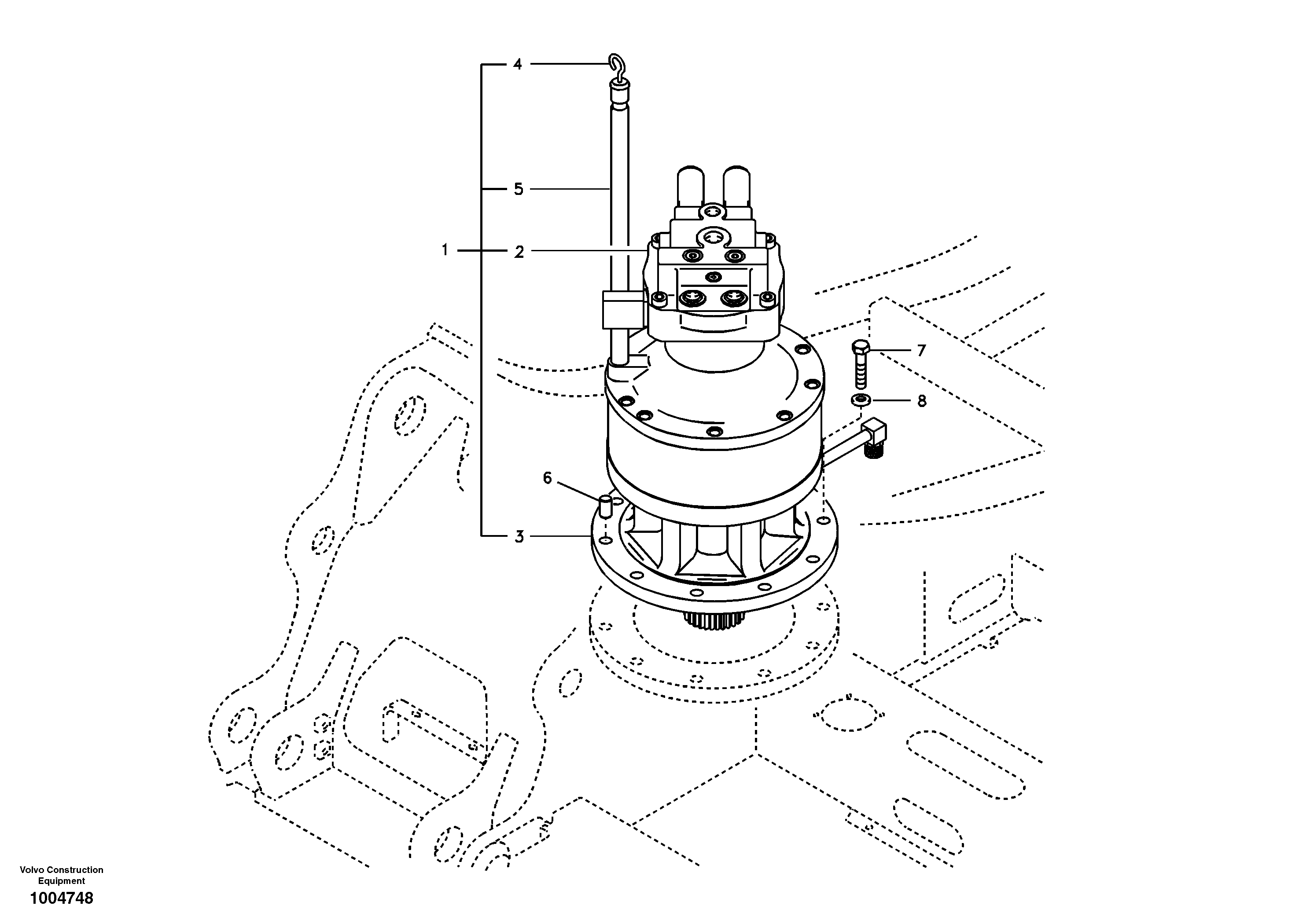Схема запчастей Volvo EC180B - 41285 Swing motor with mounting parts EC180B