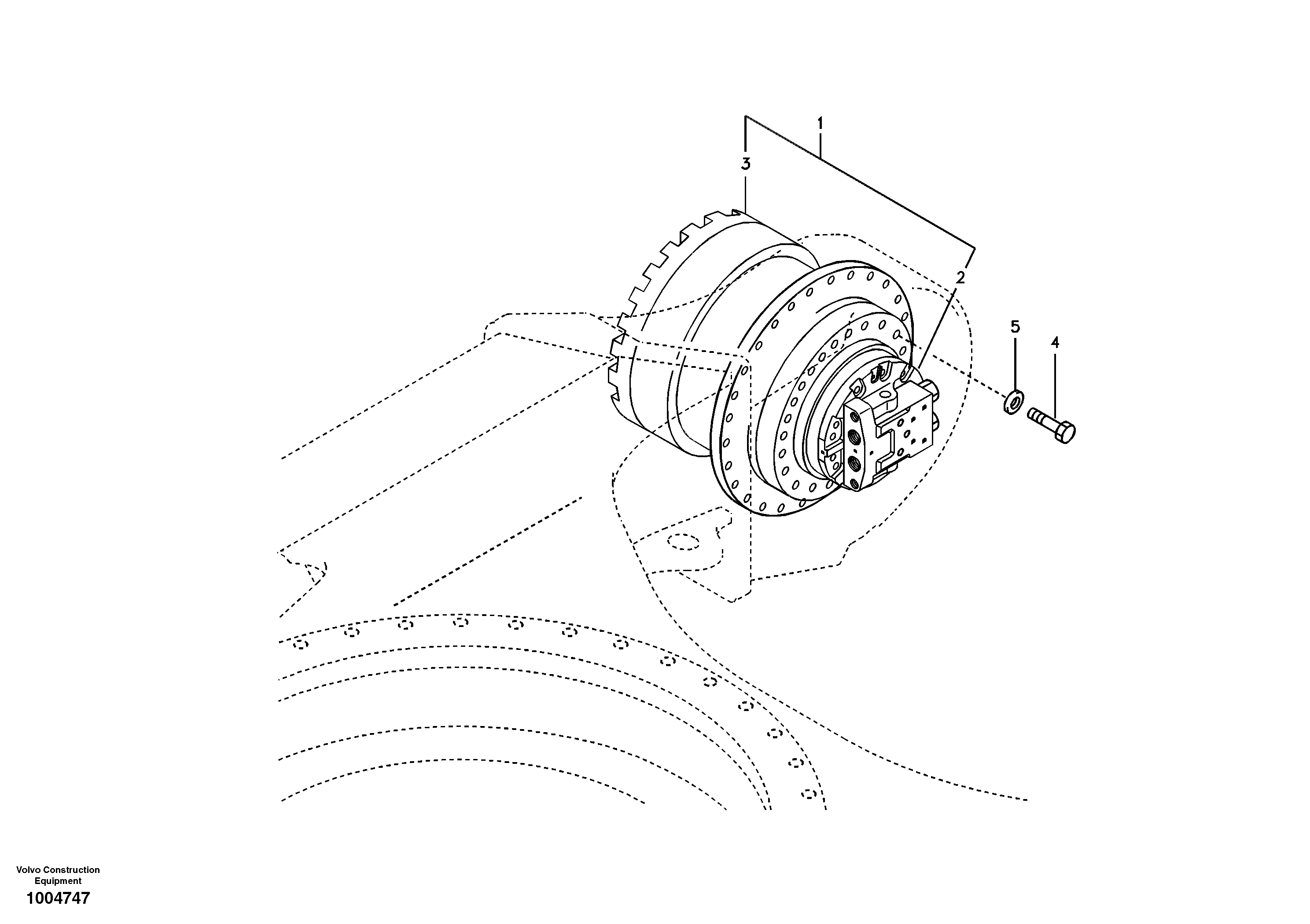 Схема запчастей Volvo EC180B - 47744 Travel motor with mounting parts EC180B