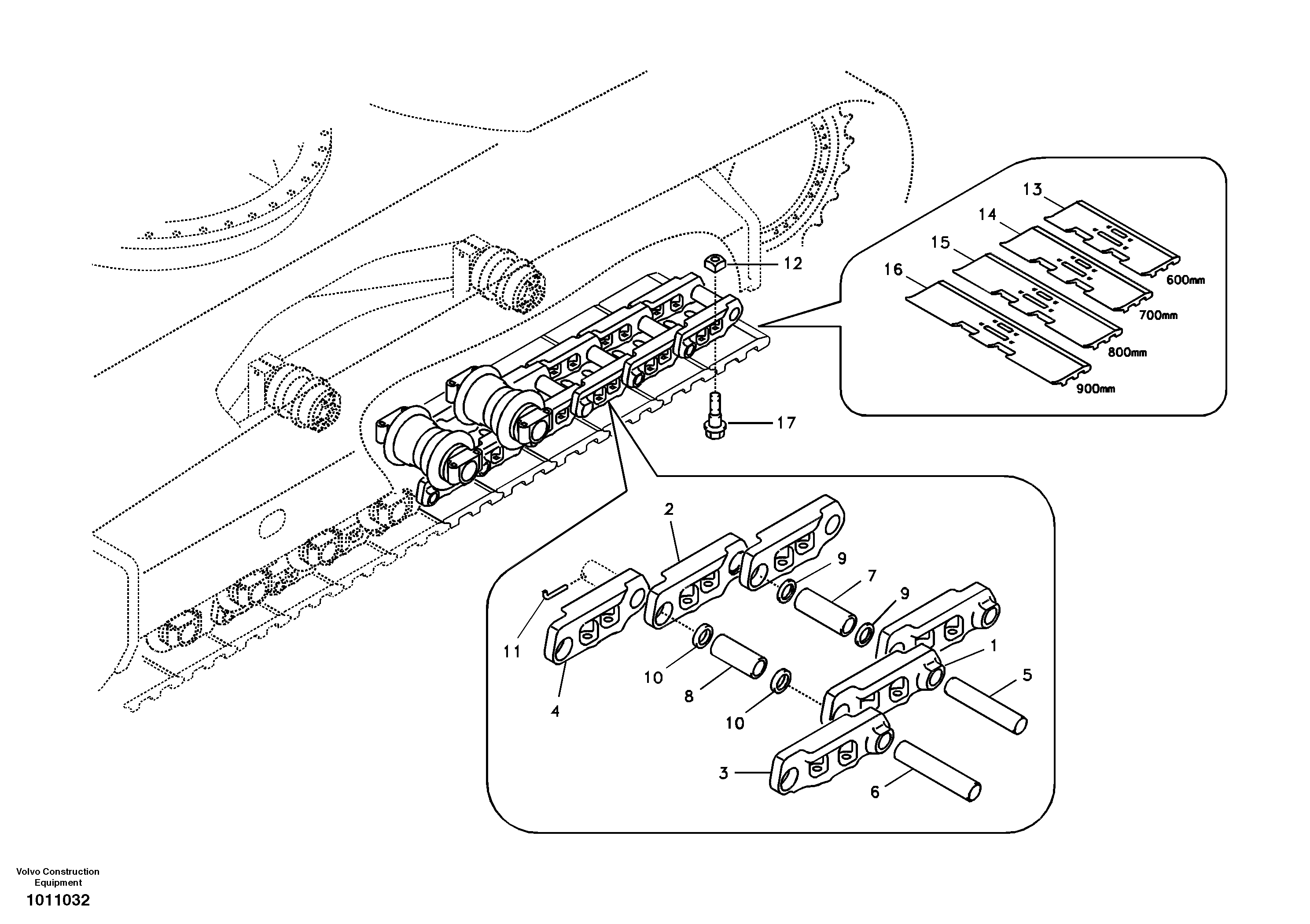 Схема запчастей Volvo EC180B - 46773 Гусеничная цепь EC180B