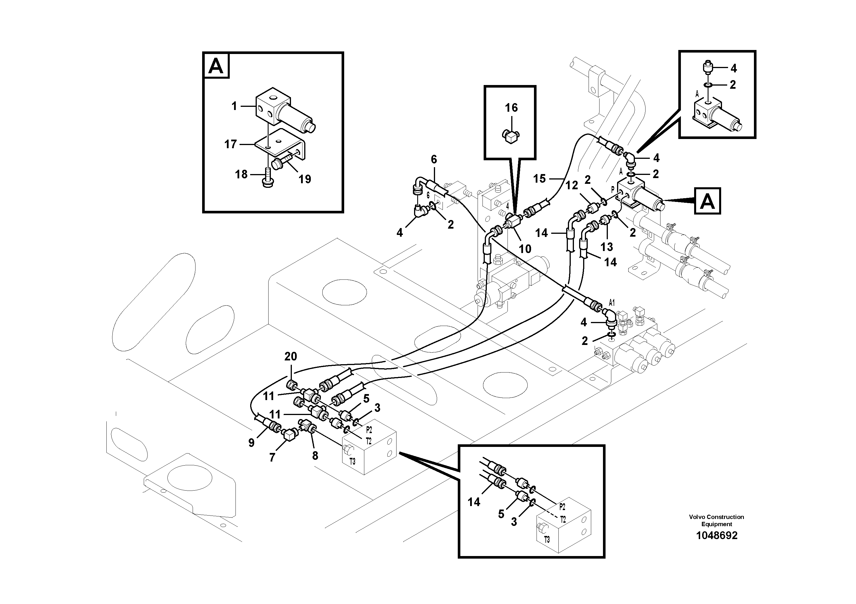 Схема запчастей Volvo EC180B - 104365 Servo system, hammer and shear EC180B