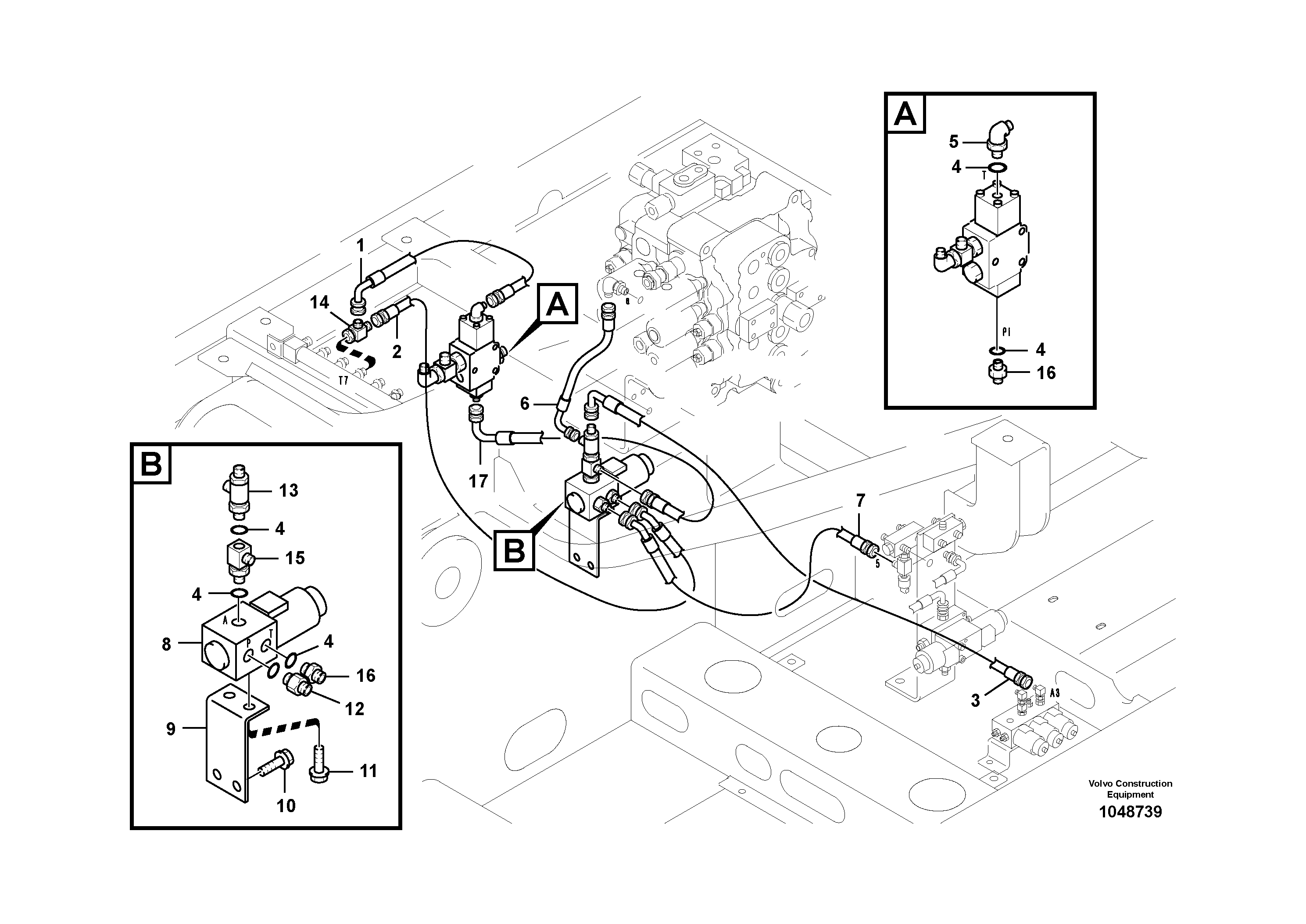 Схема запчастей Volvo EC180B - 96793 Working hydraulic, hammer and shear for 2nd pump flow EC180B
