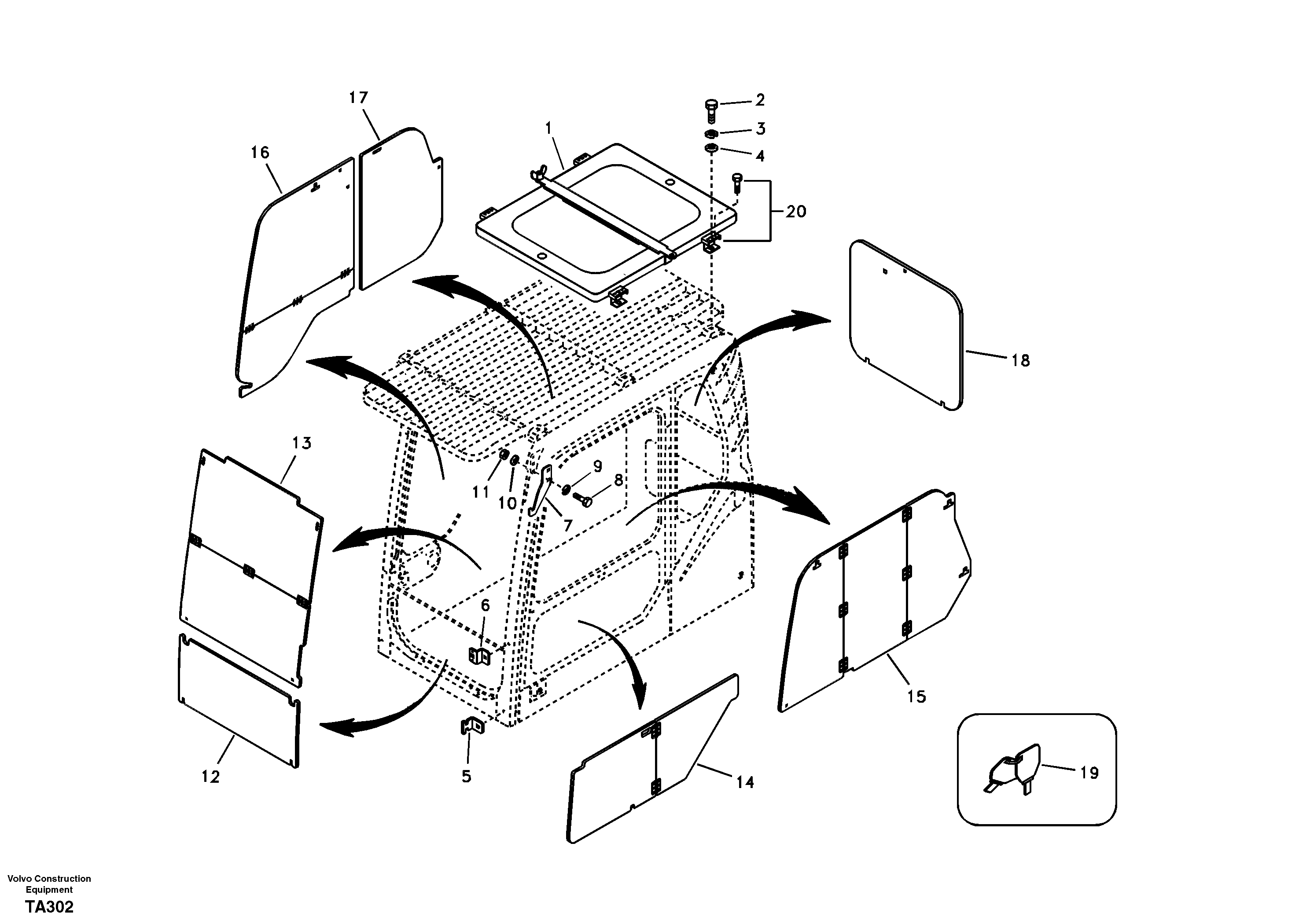 Схема запчастей Volvo EC180B - 73995 Antitheft system EC180B