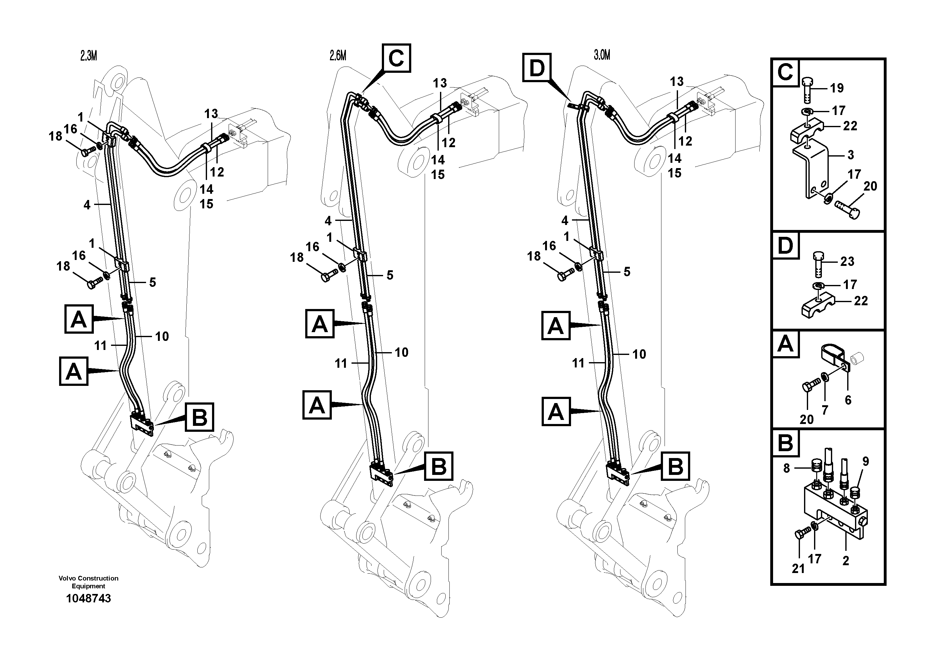 Схема запчастей Volvo EC180B - 79615 Working hydraulic, quick fit on dipper arm EC180B PRIME S/N 12001-