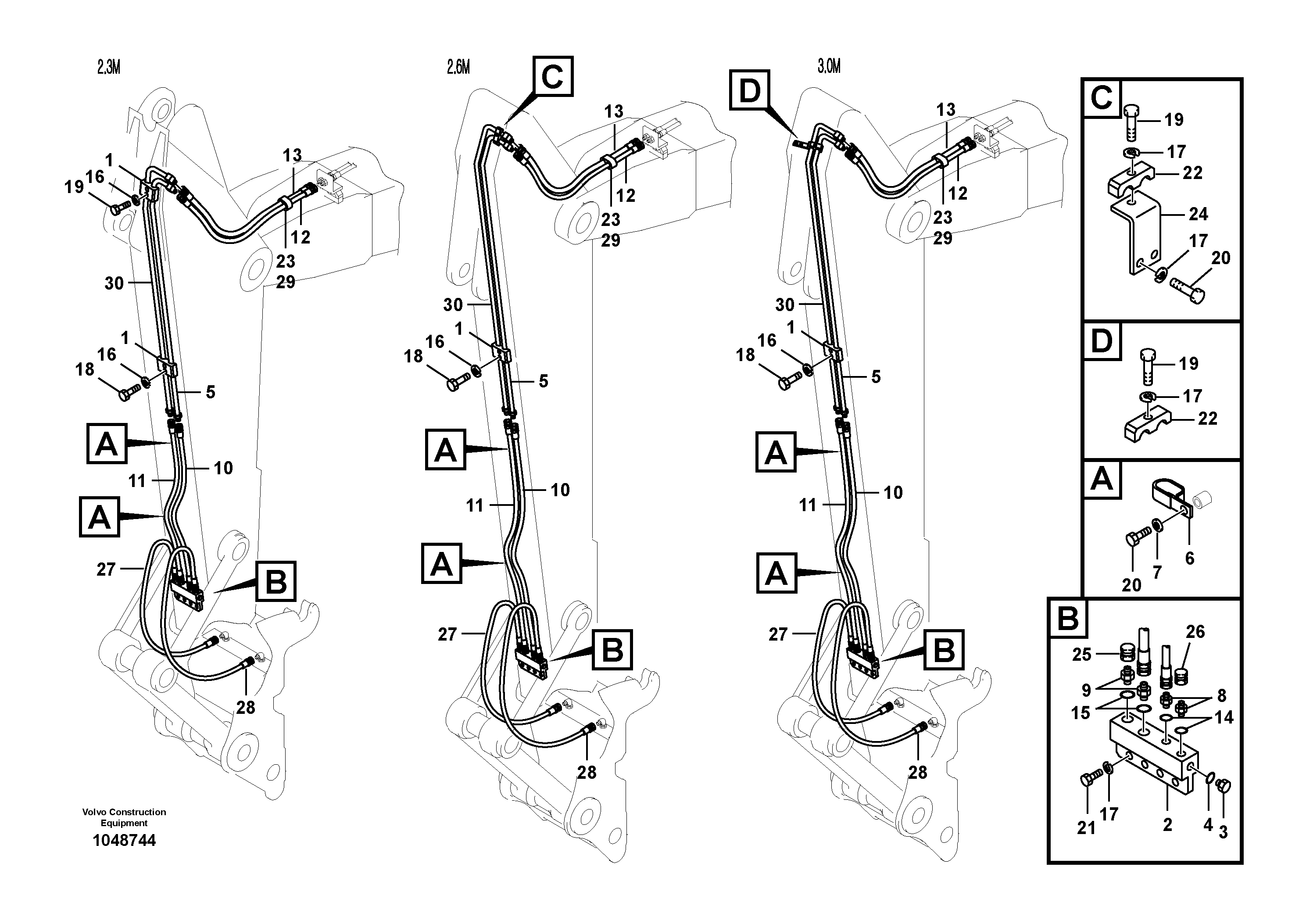 Схема запчастей Volvo EC180B - 80738 Working hydraulic, quick fit on dipper arm EC180B PRIME S/N 12001-