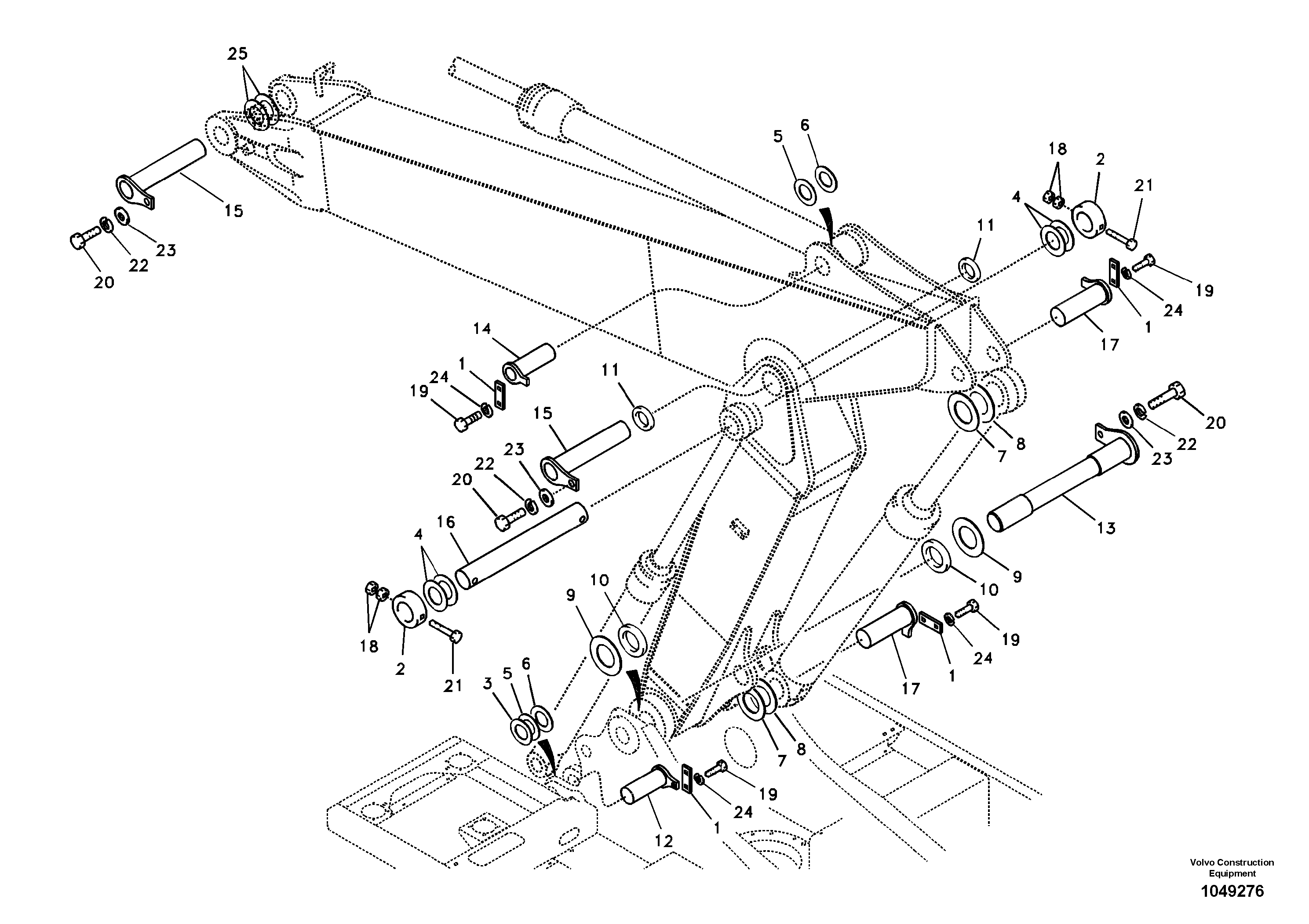 Схема запчастей Volvo EC180B - 96050 Links to boom, adjustable EC180B PRIME S/N 12001-
