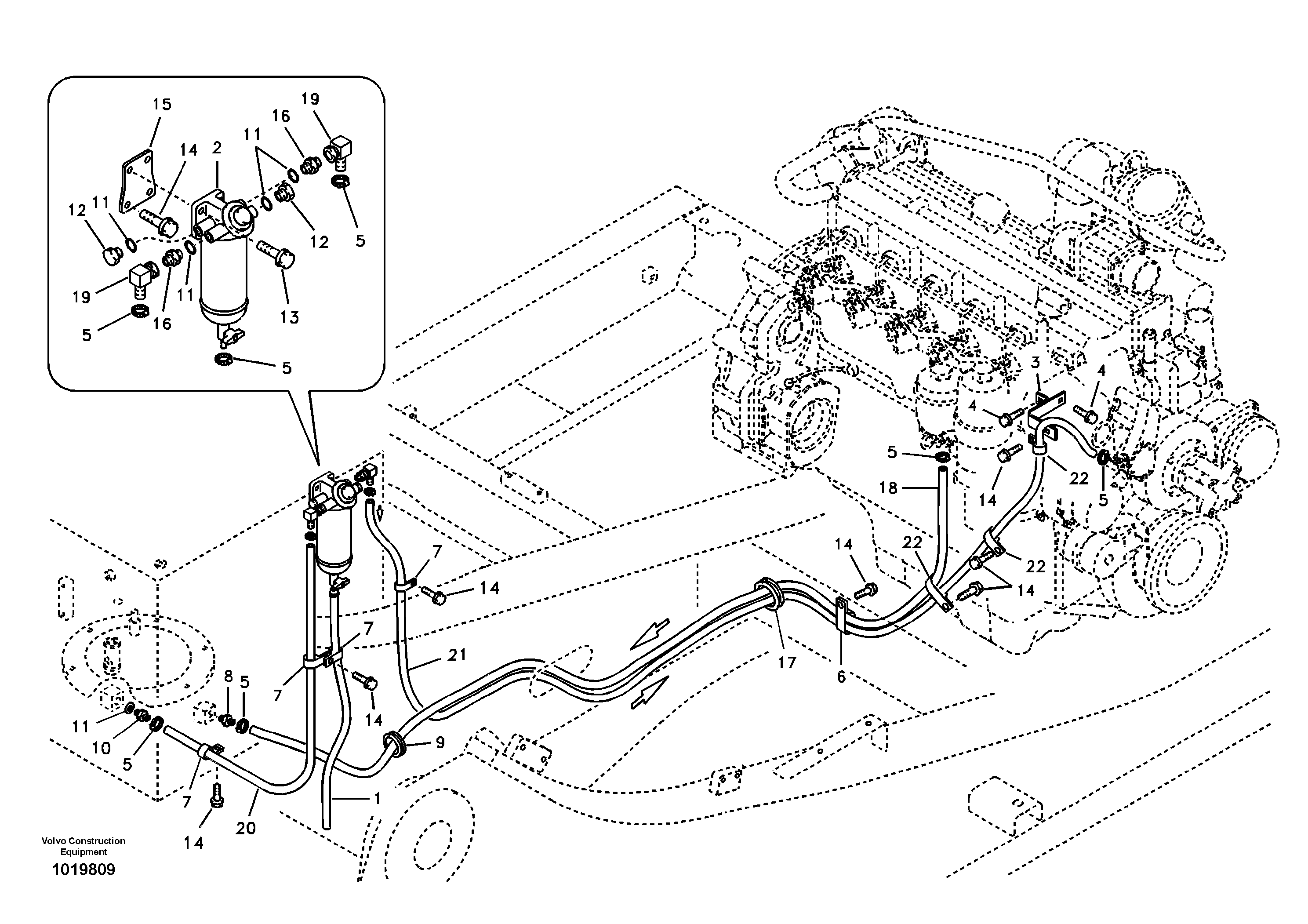 Схема запчастей Volvo EC180B - 80067 Fuel pipe - Fuel tank EC180B PRIME S/N 12001-
