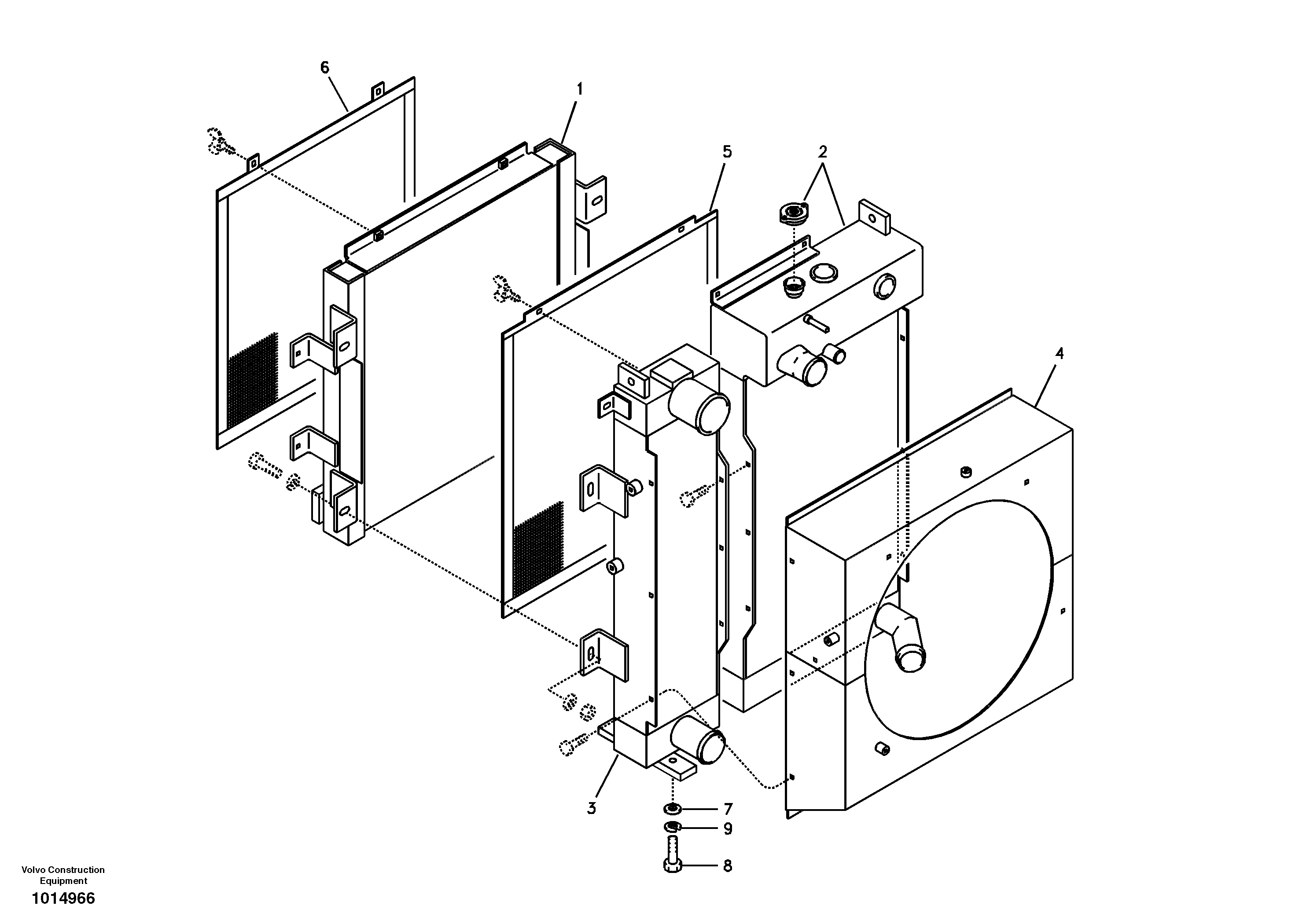 Схема запчастей Volvo EC180B - 49873 Радиатор EC180B PRIME S/N 12001-
