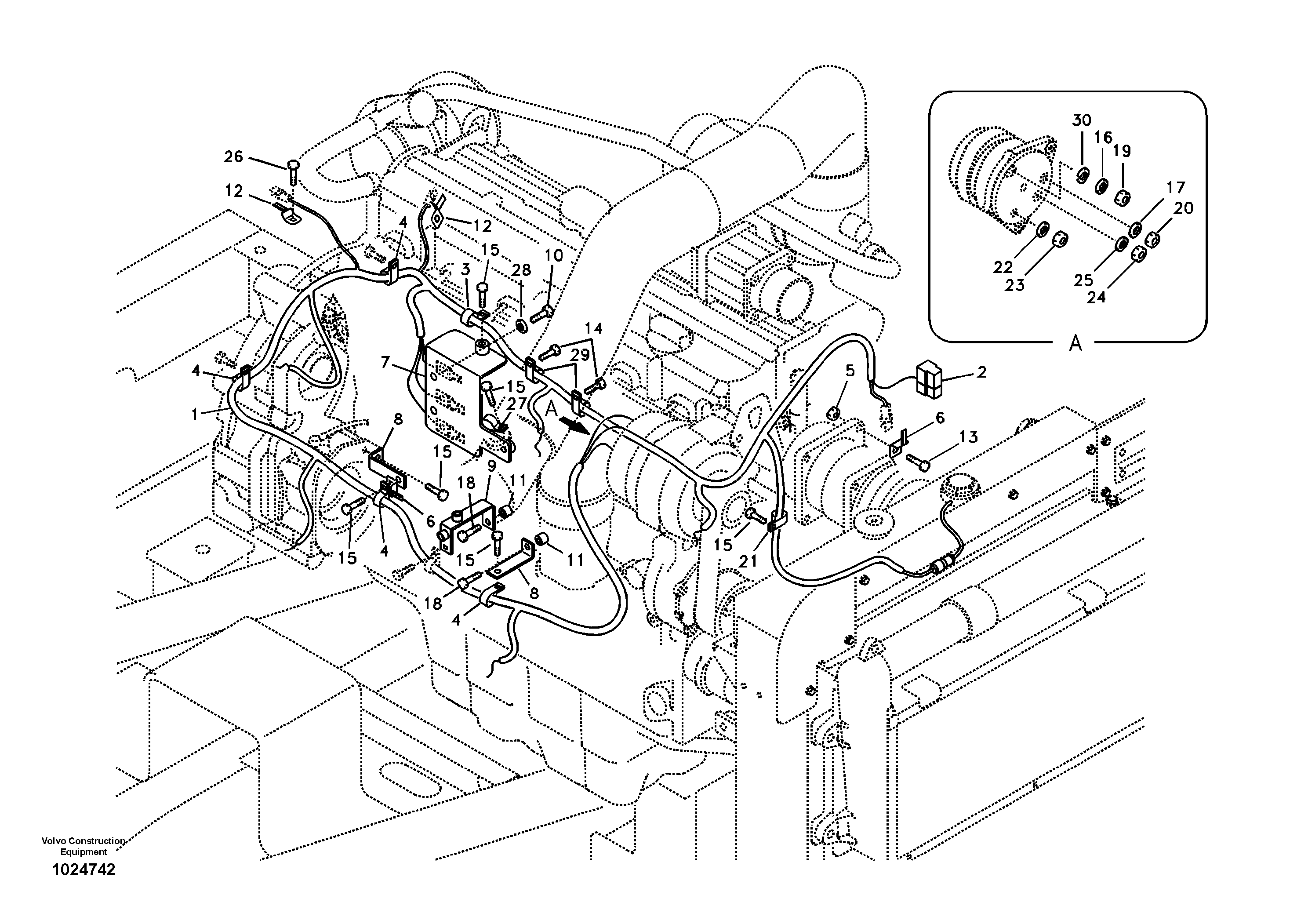 Схема запчастей Volvo EC180B - 47199 Cable harness, engine EC180B PRIME S/N 12001-