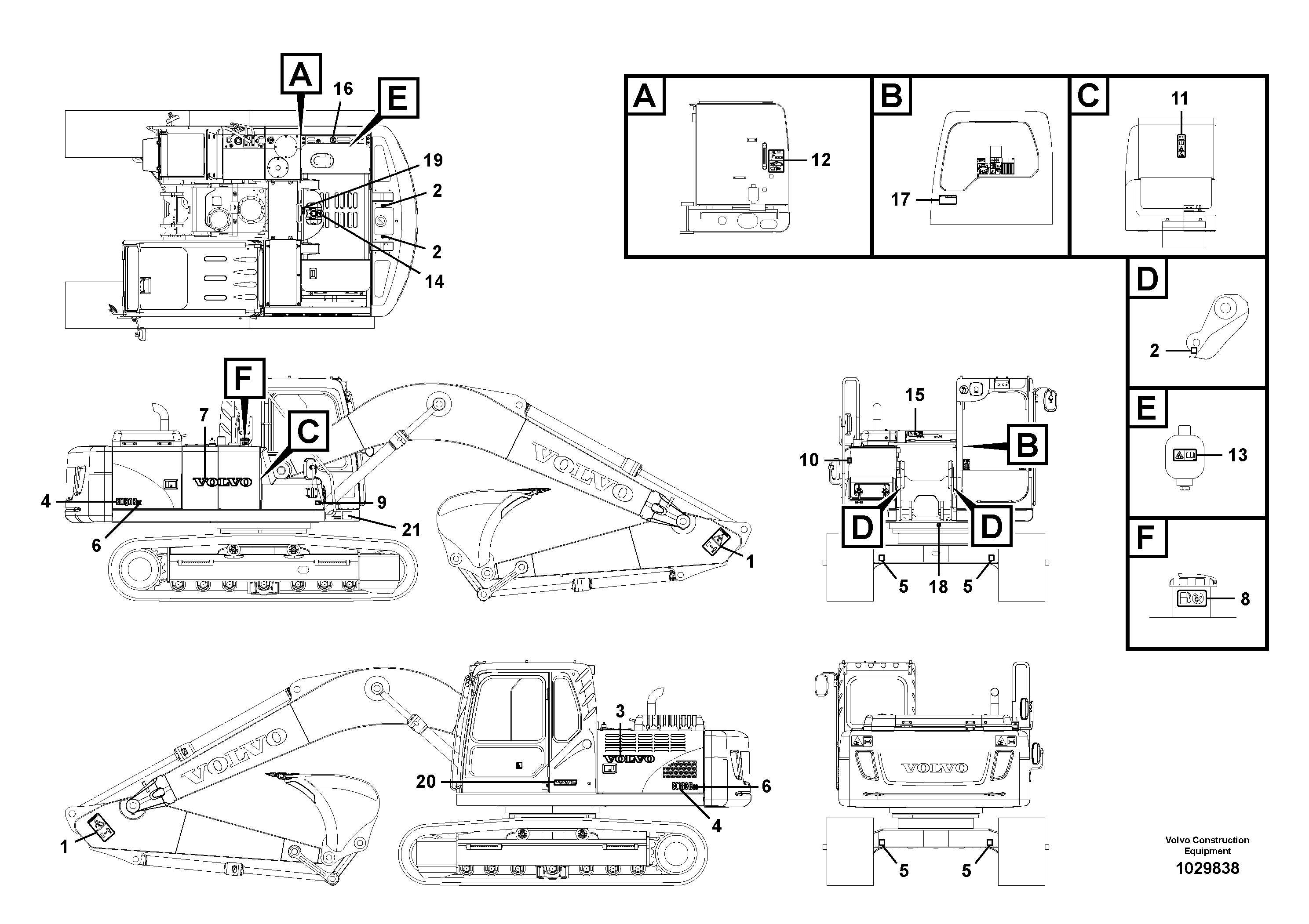 Схема запчастей Volvo EC180B - 83632 Decals EC180B PRIME S/N 12001-