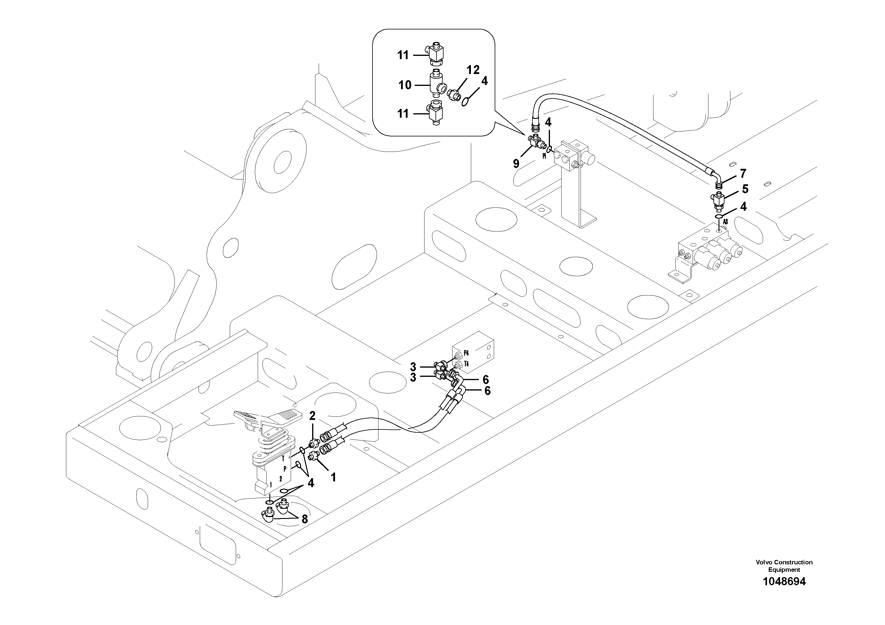Схема запчастей Volvo EC180B - 50580 Working hydraulic, adjustable boom for upper EC180B PRIME S/N 12001-