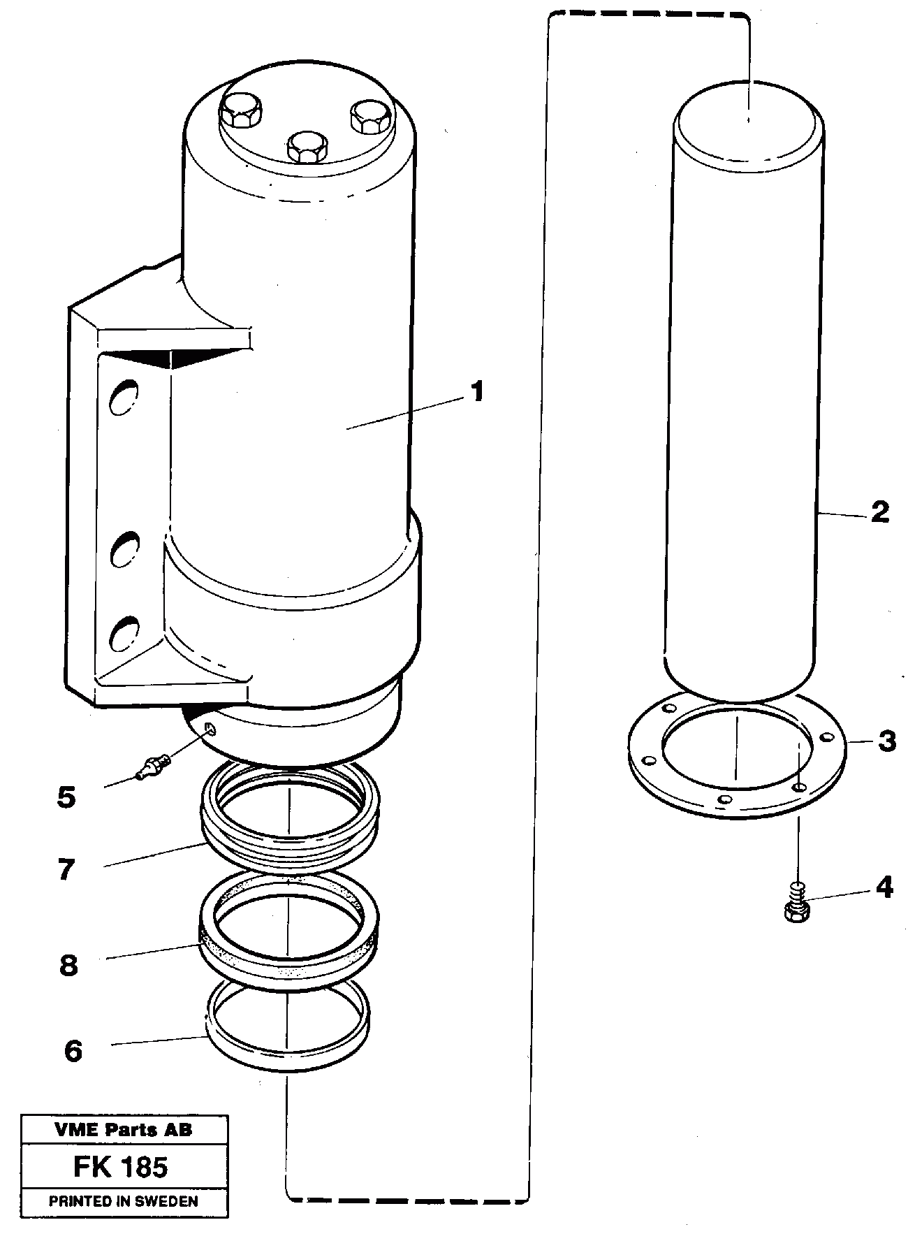 Схема запчастей Volvo EW200 - 42494 Axle locking cylinder EW200 ?KERMAN ?KERMAN EW200