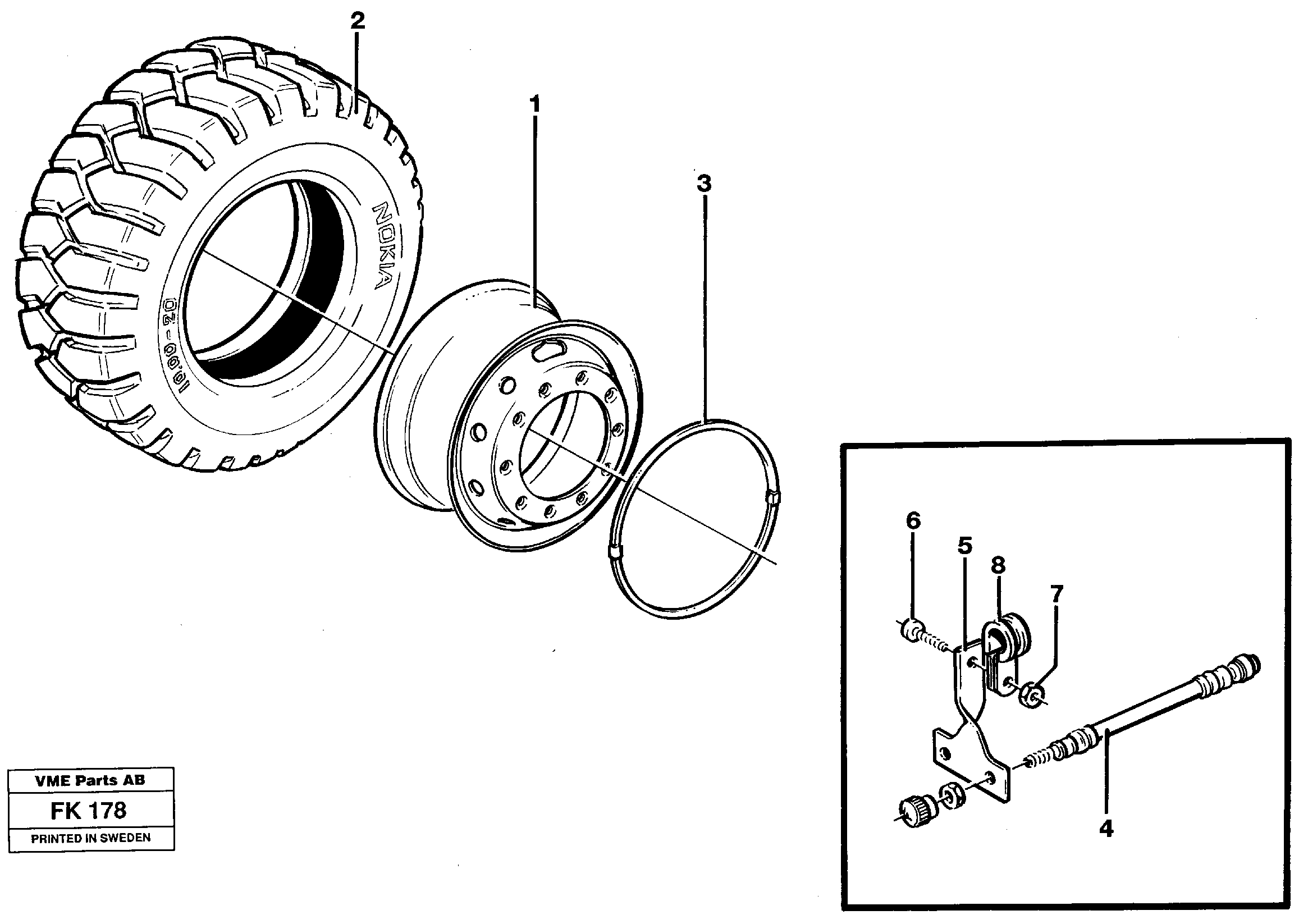 Схема запчастей Volvo EW200 - 57088 Wheel equipment EW200 ?KERMAN ?KERMAN EW200