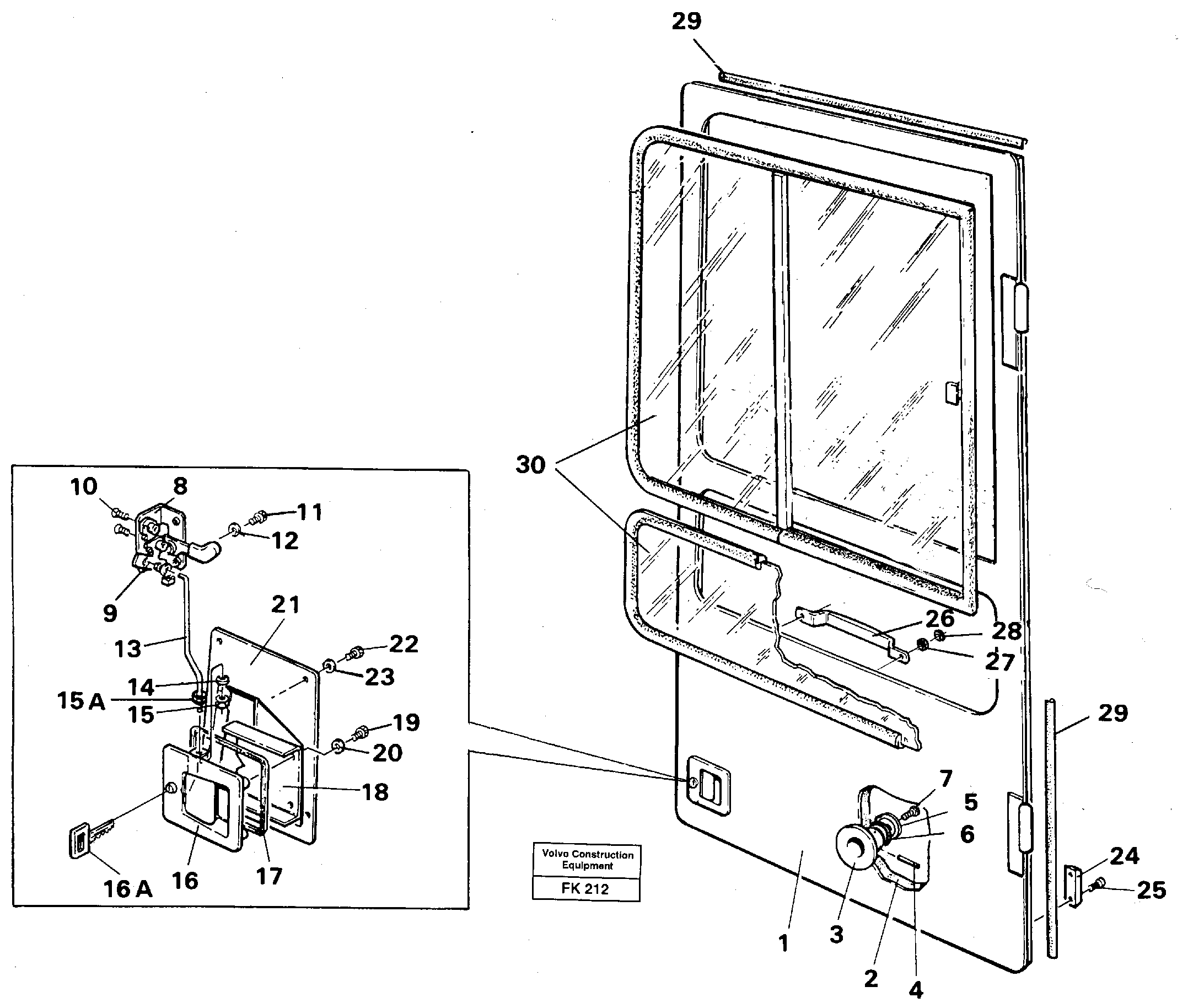 Схема запчастей Volvo EW200 - 42501 Door, operators cab EW200 ?KERMAN ?KERMAN EW200