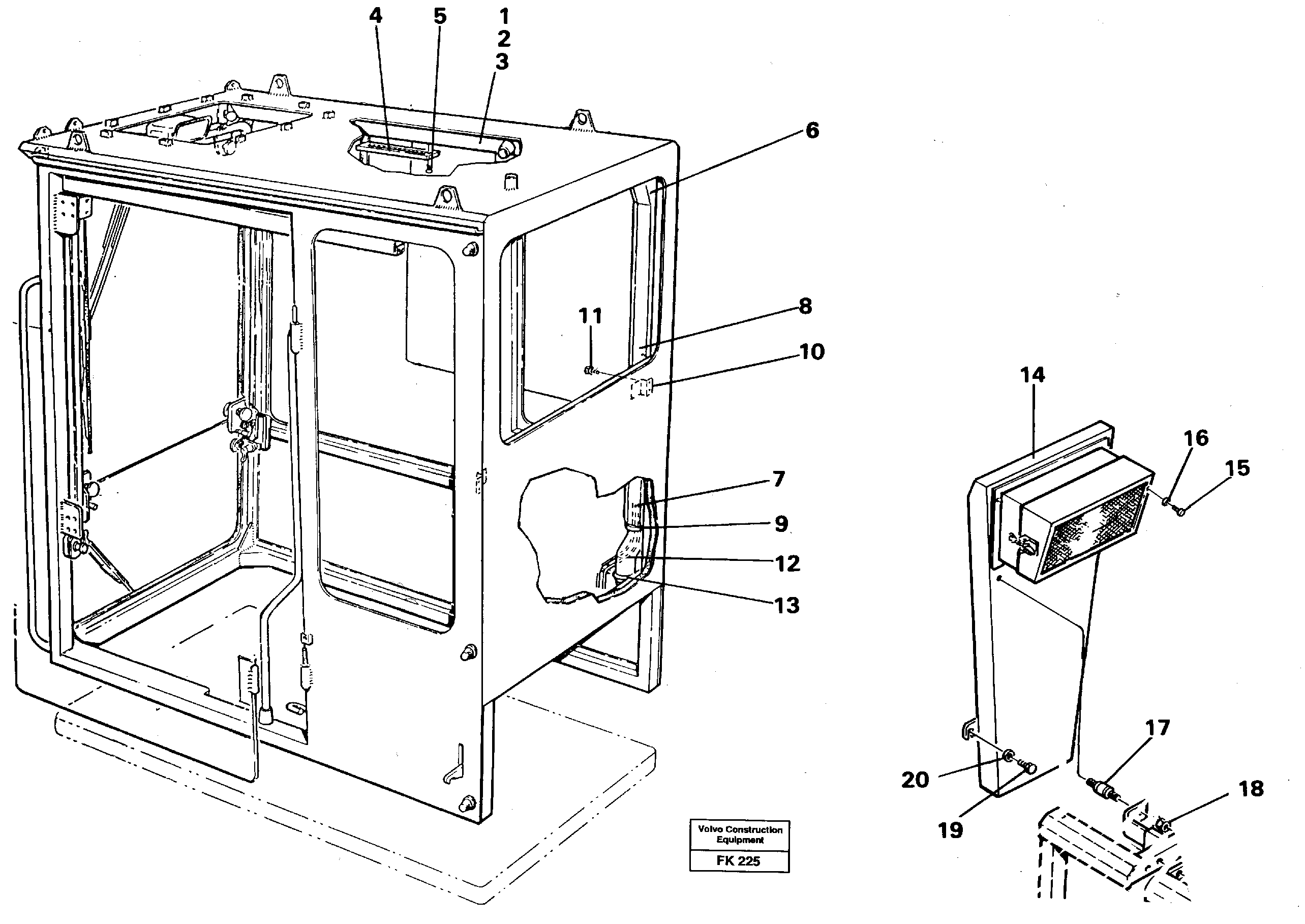 Схема запчастей Volvo EW200 - 42526 Air duct Cab EW200 ?KERMAN ?KERMAN EW200