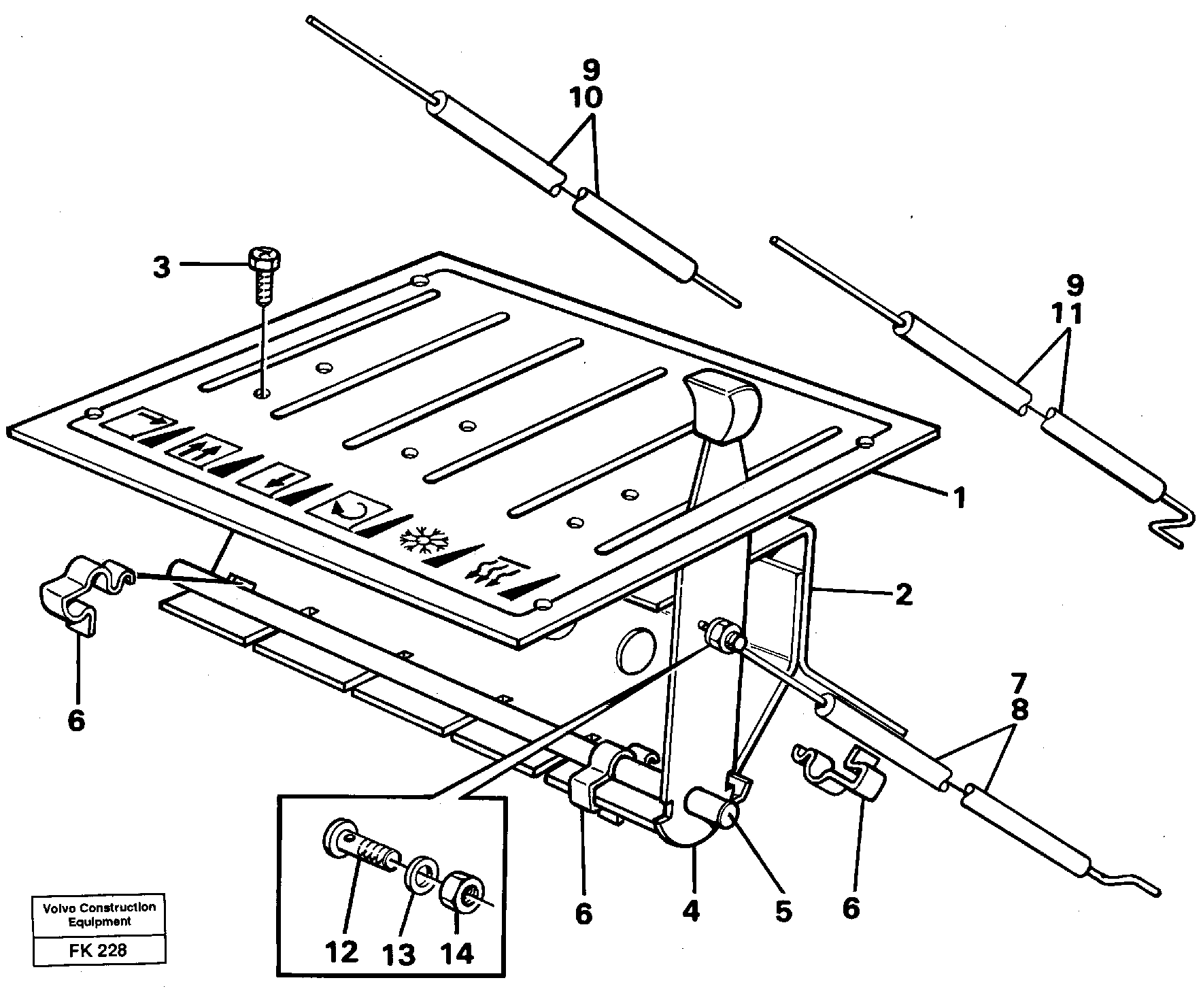 Схема запчастей Volvo EW200 - 42531 Heater control EW200 ?KERMAN ?KERMAN EW200