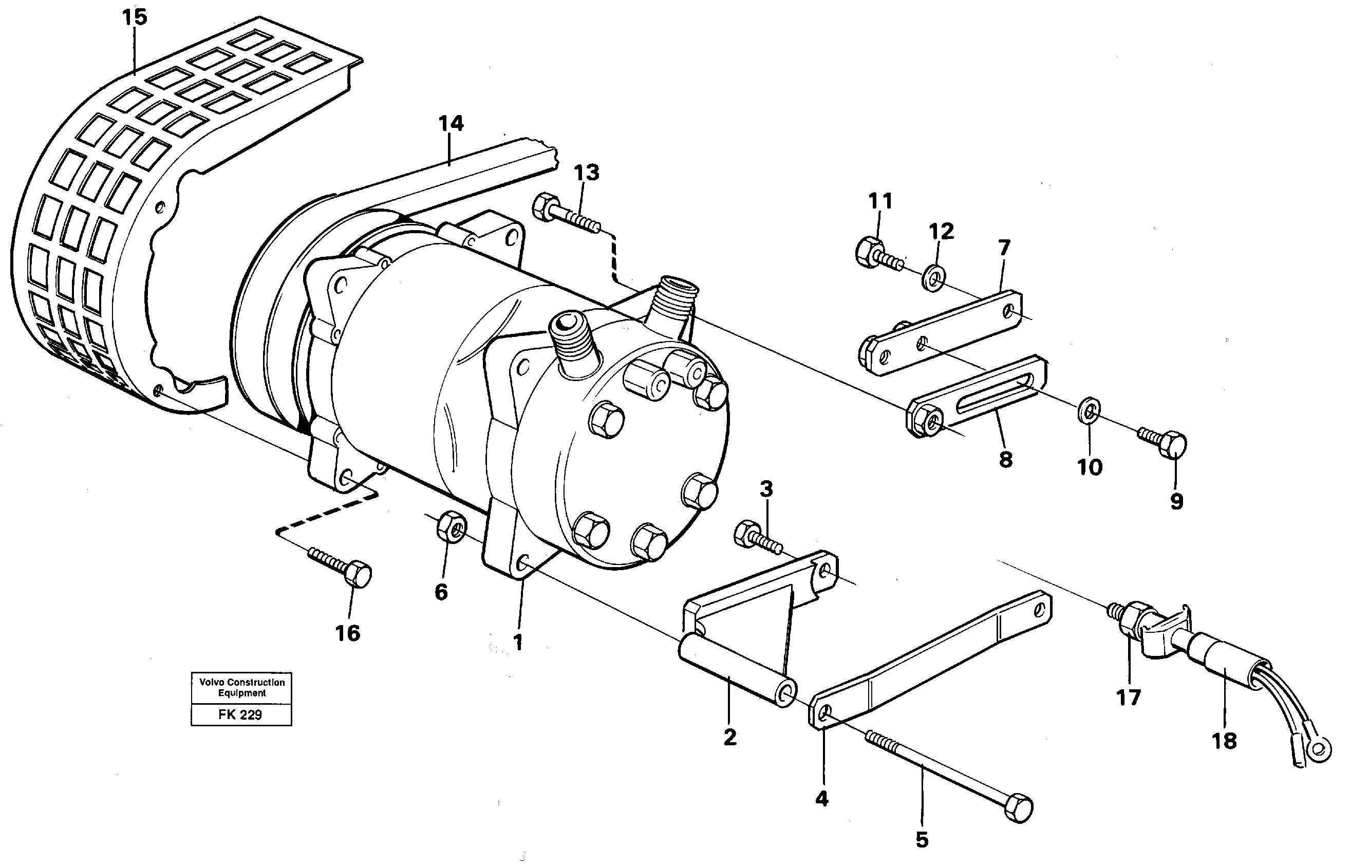 Схема запчастей Volvo EW200 - 42532 Compressor with fitting parts Cooling agent R12,r134a EW200 ?KERMAN ?KERMAN EW200