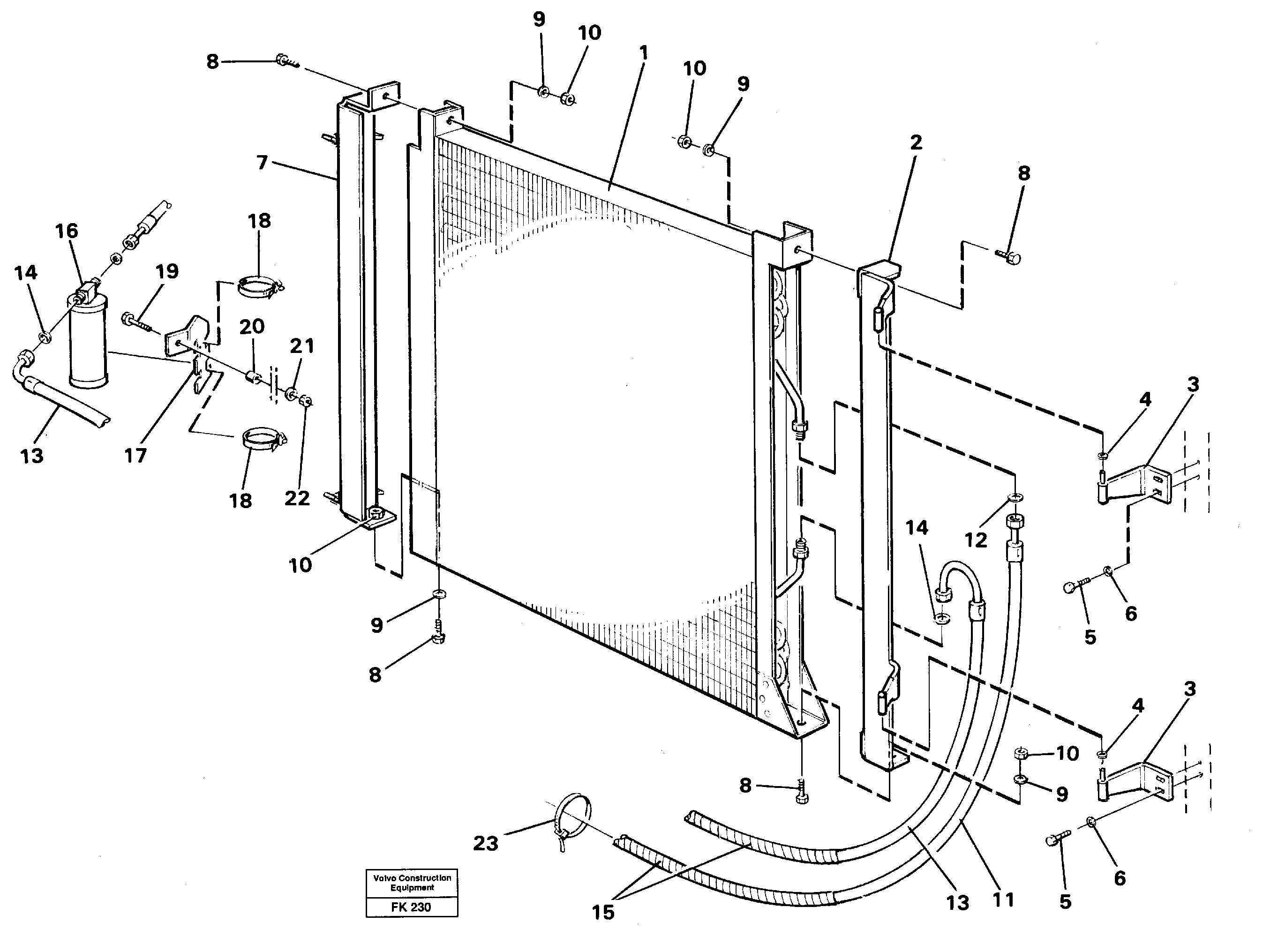 Схема запчастей Volvo EW200 - 44236 Condensor with fitting parts. Cooling agent R12,r134a EW200 ?KERMAN ?KERMAN EW200