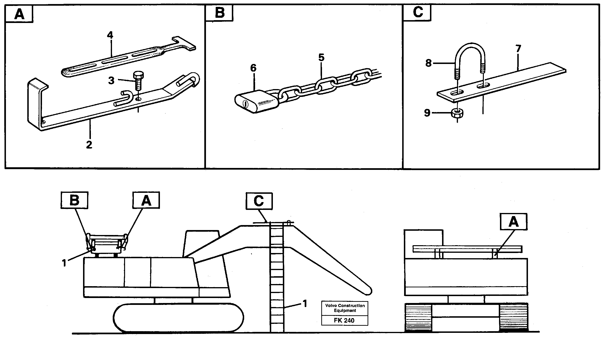 Схема запчастей Volvo EW200 - 42540 Ladder with cage EW200 ?KERMAN ?KERMAN EW200