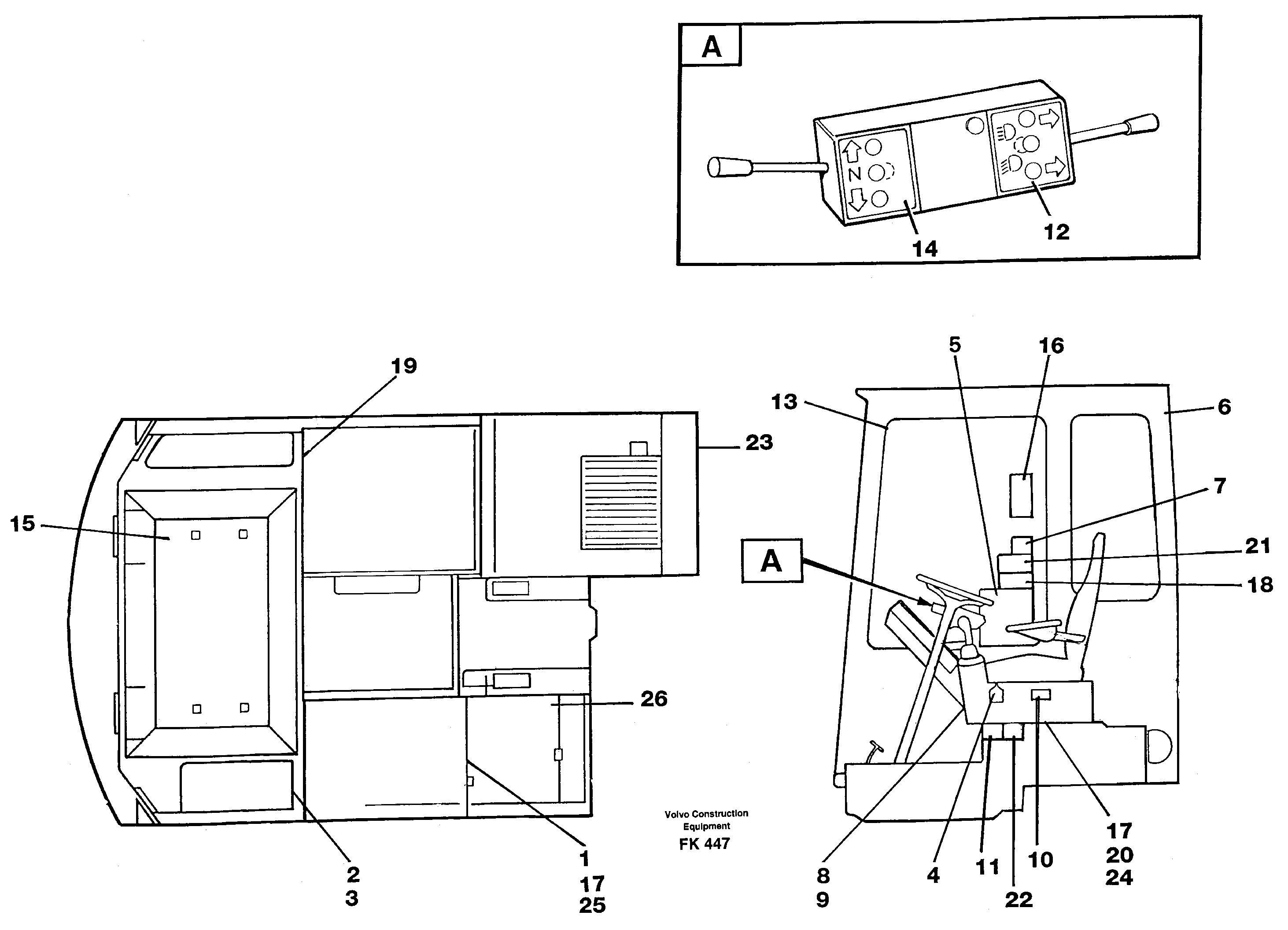 Схема запчастей Volvo EW200 - 6023 Sign plates and transfer,inner location EW200 ?KERMAN ?KERMAN EW200
