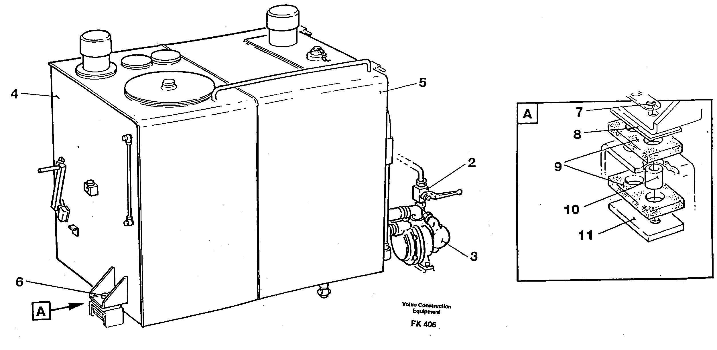 Схема запчастей Volvo EW200 - 15850 Hydraulik oiltank with tank pumps EW200 ?KERMAN ?KERMAN EW200