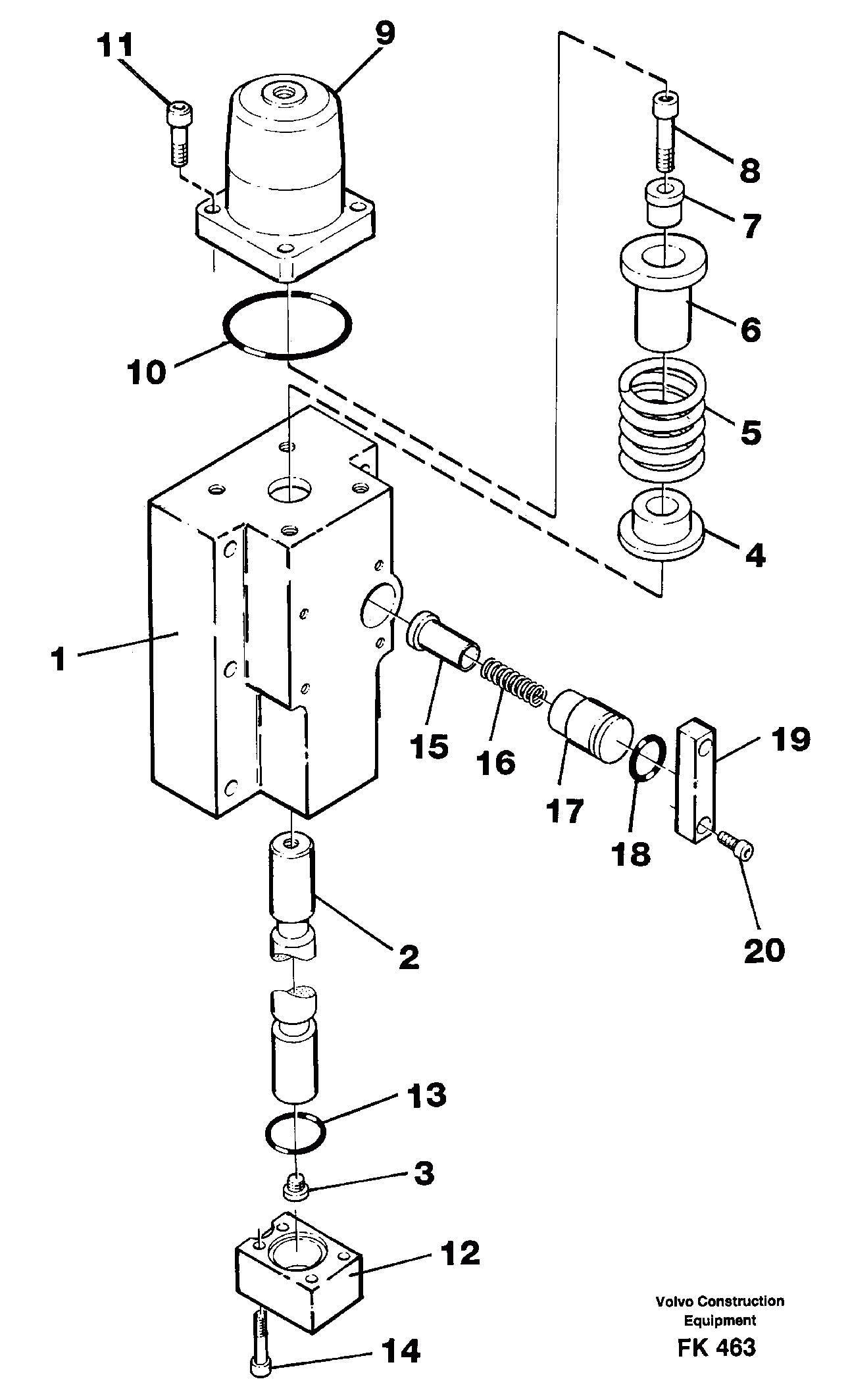 Схема запчастей Volvo EW200 - 100969 Four-way valve EW200 ?KERMAN ?KERMAN EW200