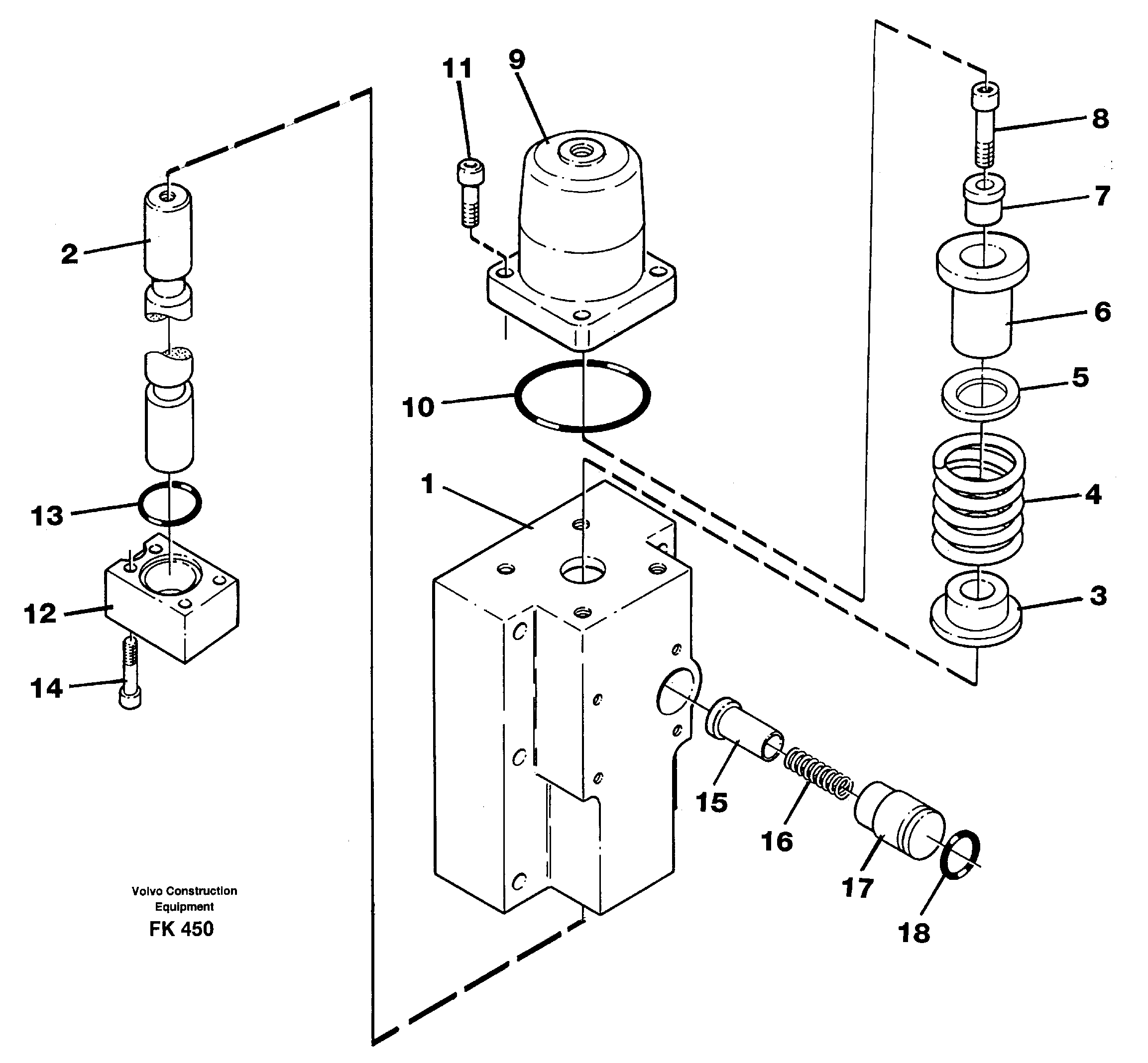 Схема запчастей Volvo EW200 - 96382 Four-way valve EW200 ?KERMAN ?KERMAN EW200