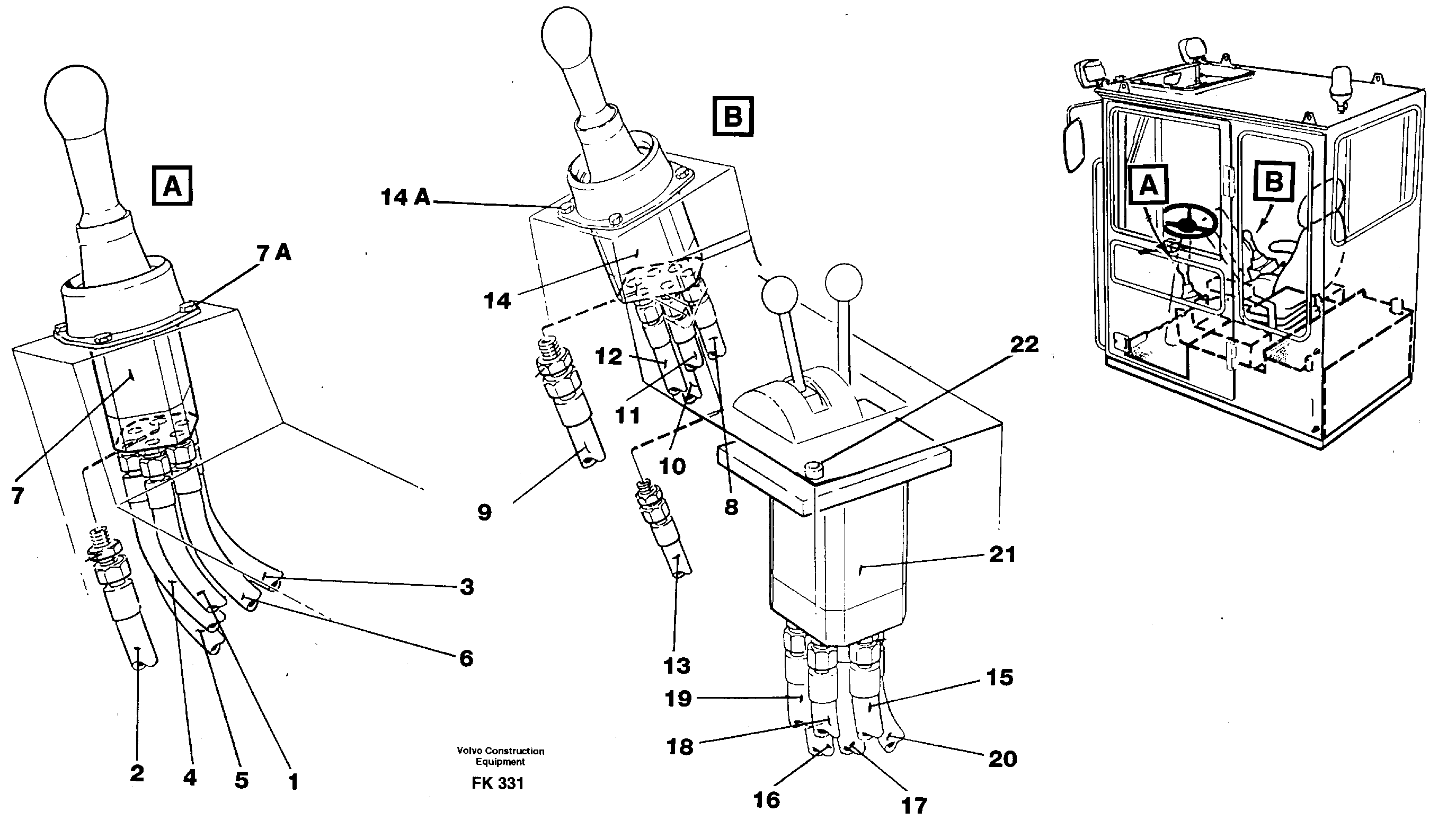 Схема запчастей Volvo EW200 - 17018 Joy Stick Left and Right EW200 ?KERMAN ?KERMAN EW200