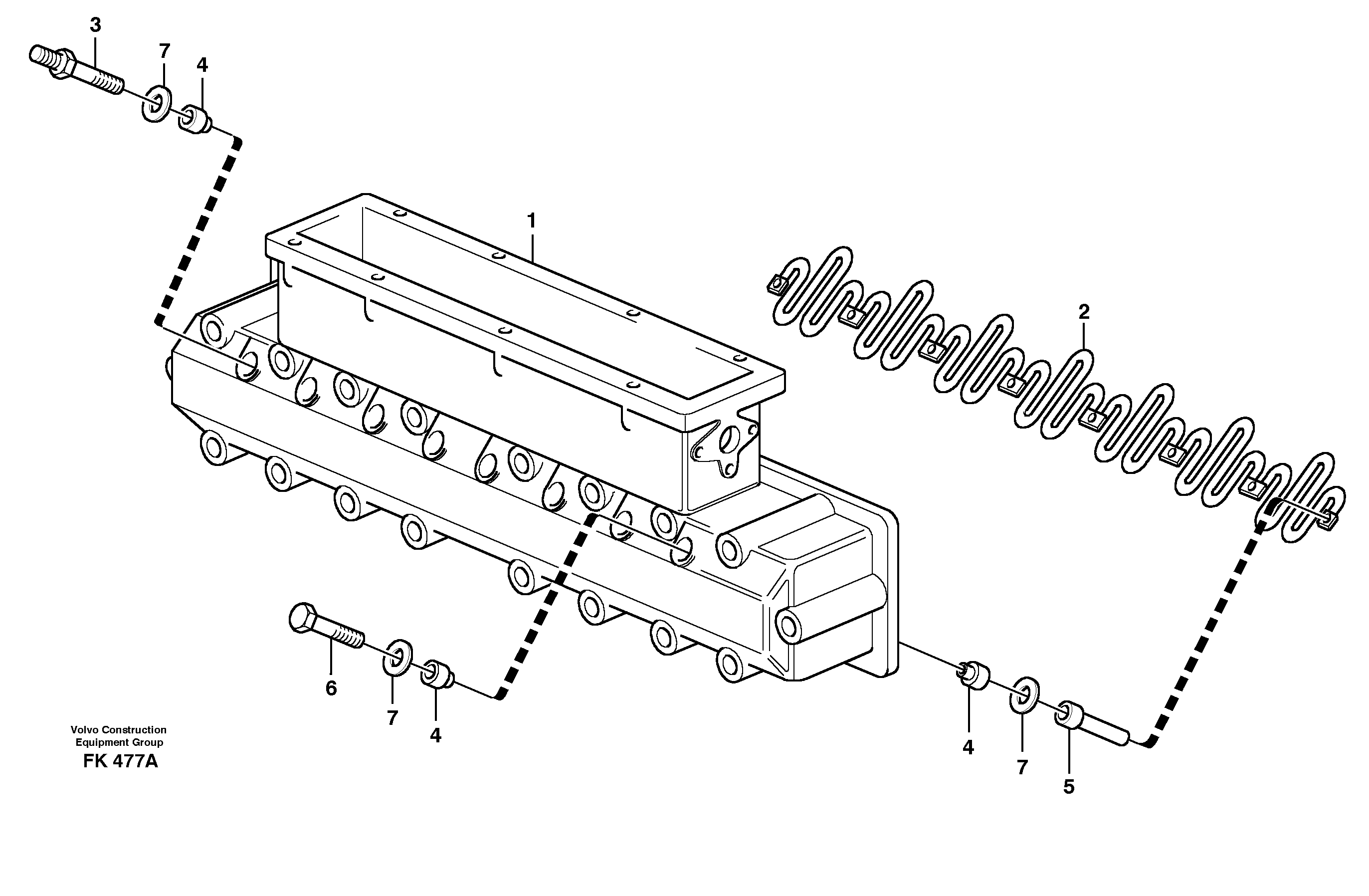 Схема запчастей Volvo EW200 - 21625 Induction manifold with fitting parts EW200 ?KERMAN ?KERMAN EW200