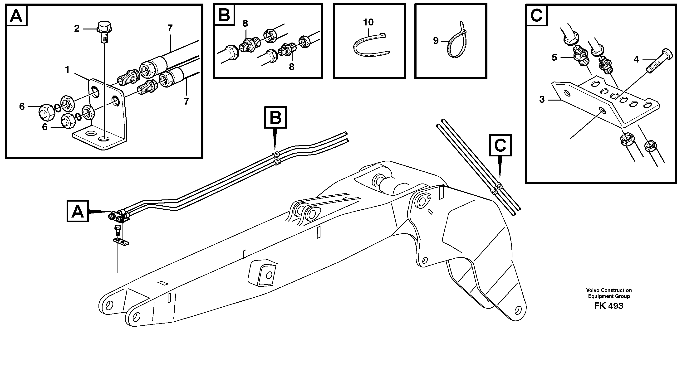 Схема запчастей Volvo EW200 - 46881 Grab equipm./adj. boom incl. switch valve 5.1 m EW200 ?KERMAN ?KERMAN EW200