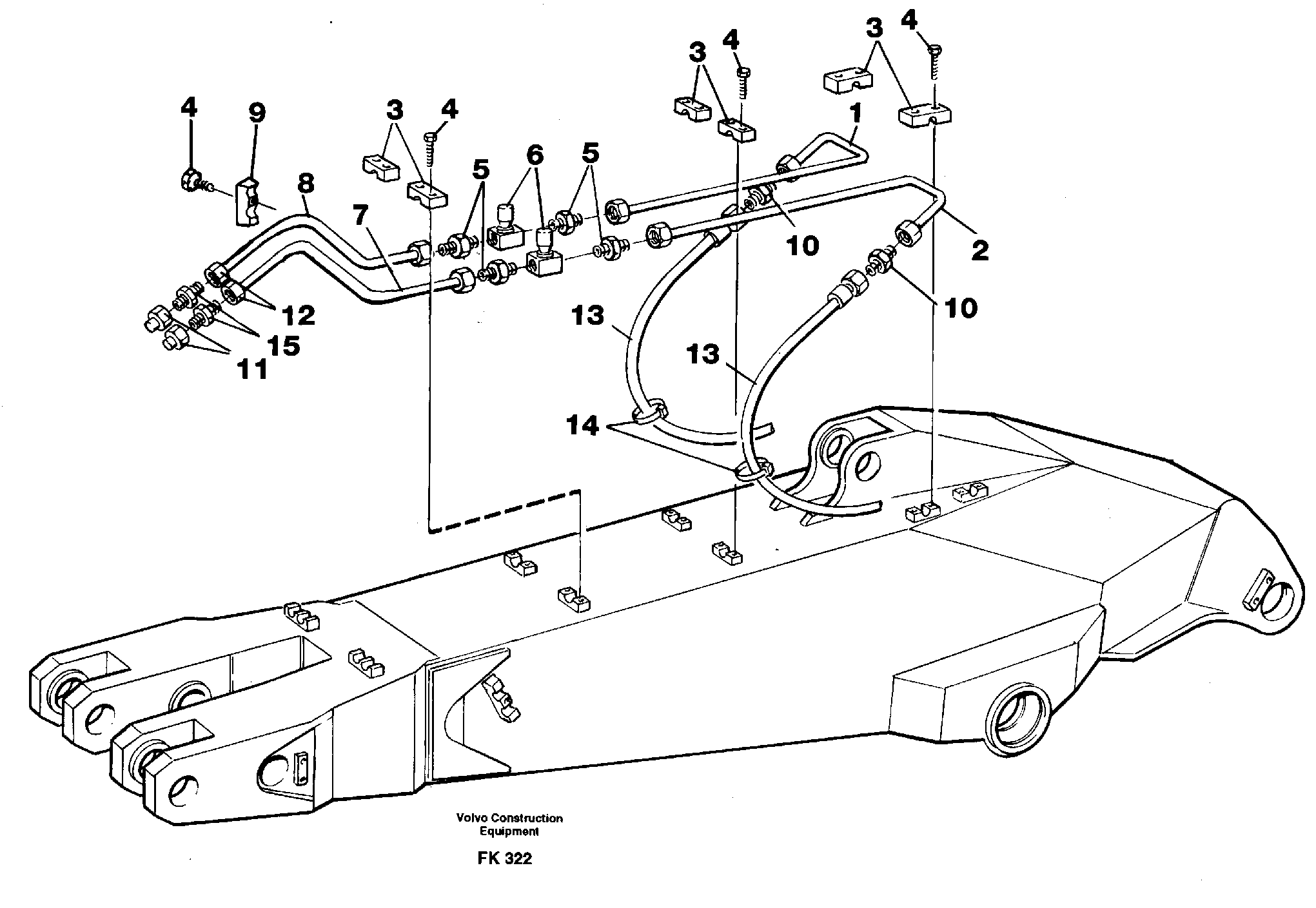 Схема запчастей Volvo EW200 - 75554 Slope bucket equipment ondipper 2.0 m, 2.4 m, 2,8 m. On rightside EW200 ?KERMAN ?KERMAN EW200