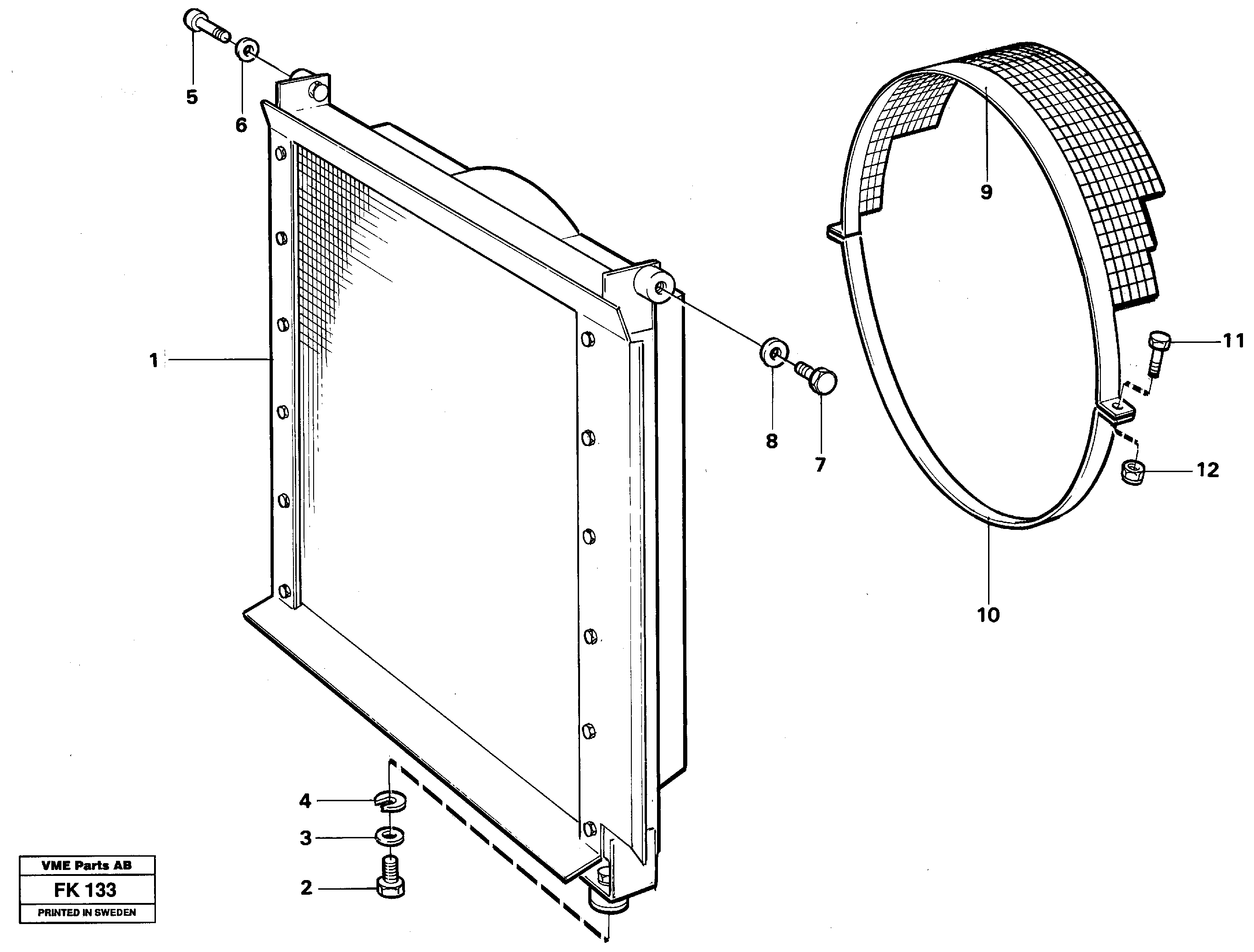 Схема запчастей Volvo EW200 - 43603 Radiator with fitting parts EW200 ?KERMAN ?KERMAN EW200