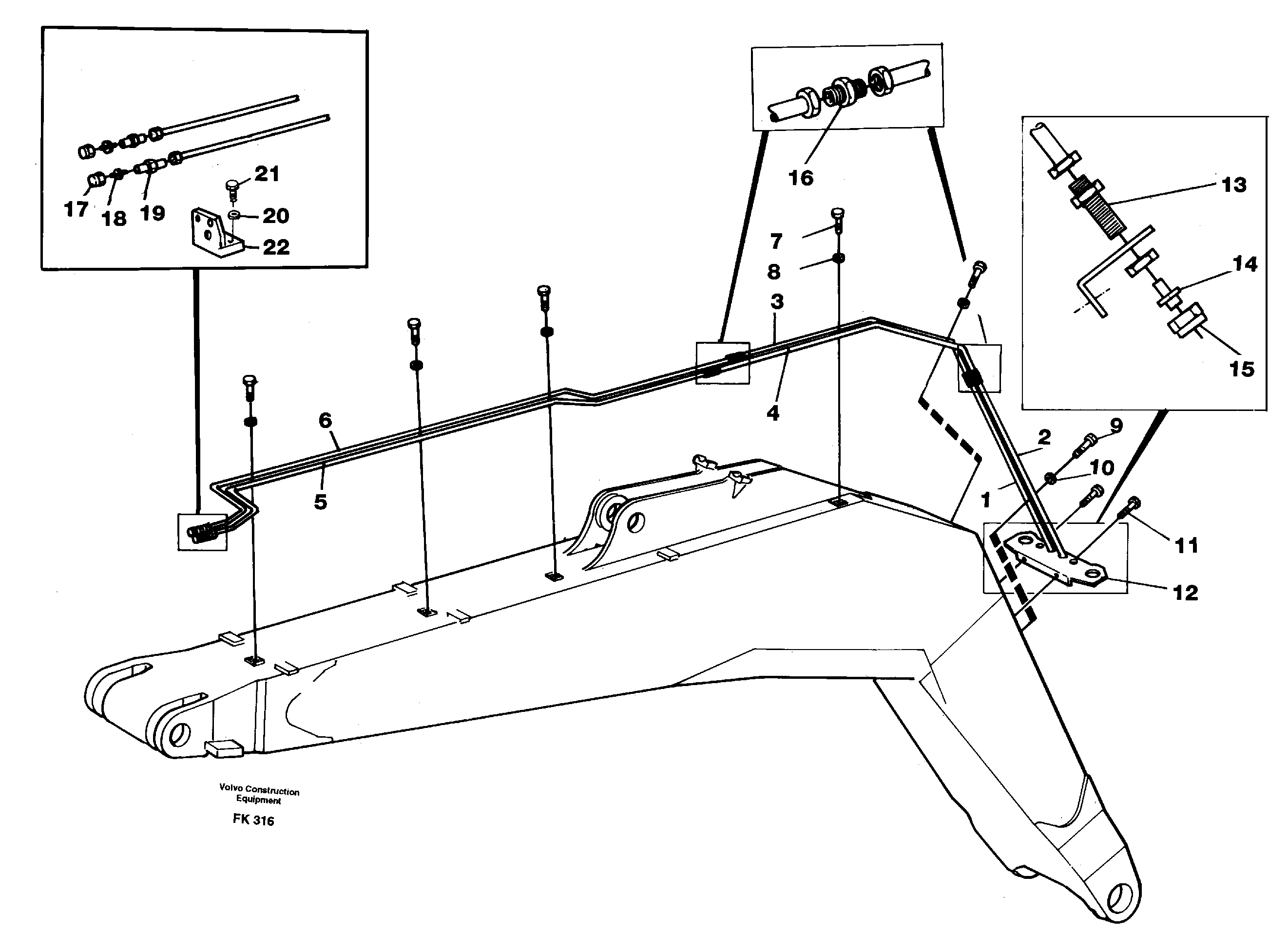 Схема запчастей Volvo EW200 - 93250 Hydr. quick fit equipm. on mono boom EW200 ?KERMAN ?KERMAN EW200