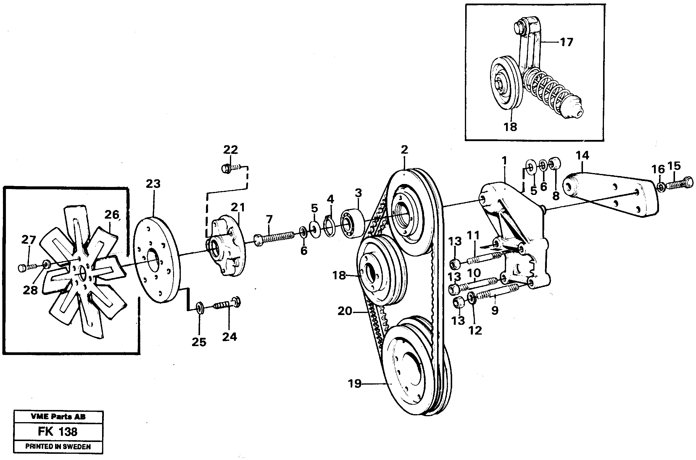 Схема запчастей Volvo EW200 - 43605 Fan and installation components EW200 ?KERMAN ?KERMAN EW200
