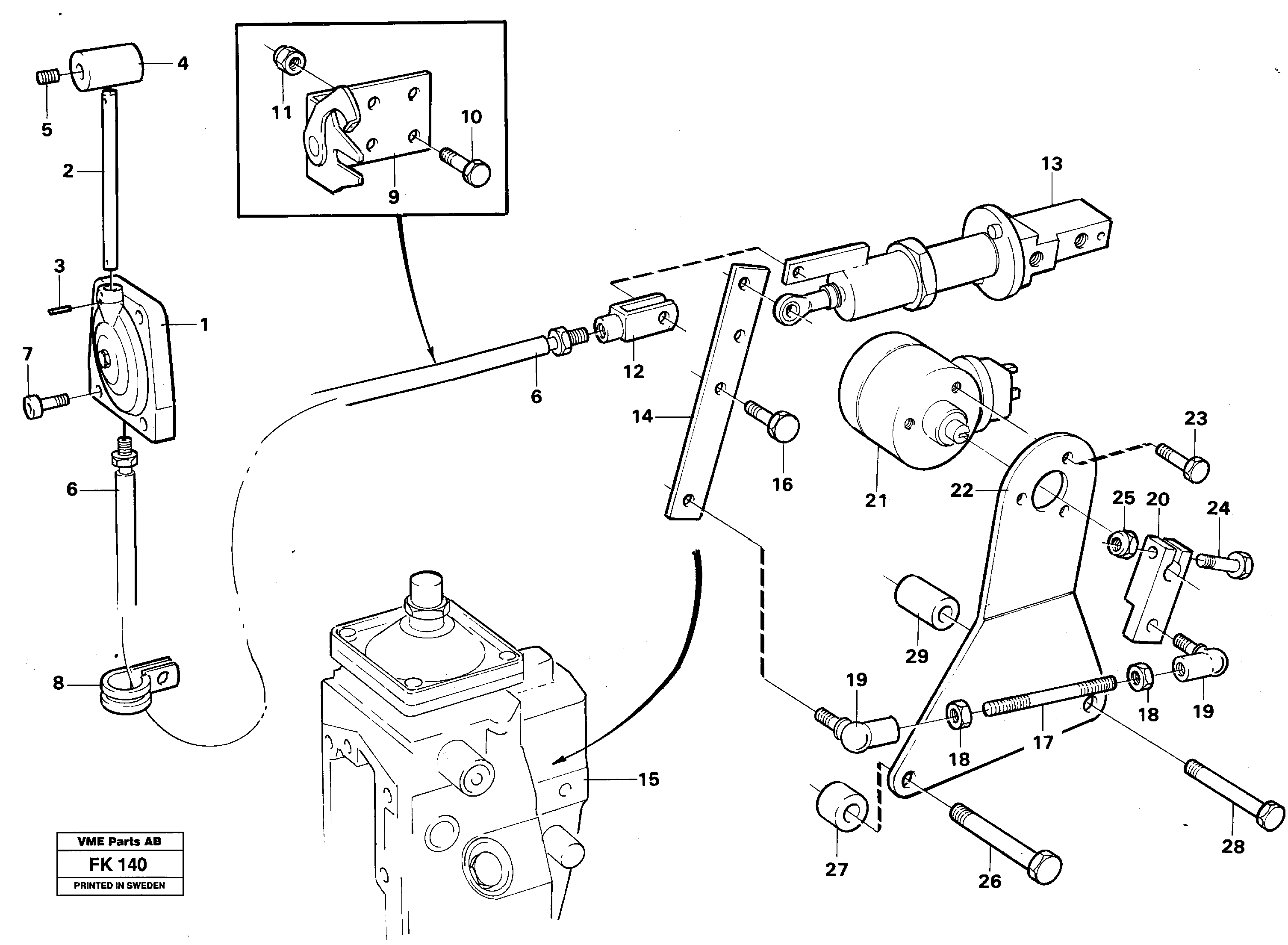 Схема запчастей Volvo EW200 - 43608 Throttle control EW200 ?KERMAN ?KERMAN EW200