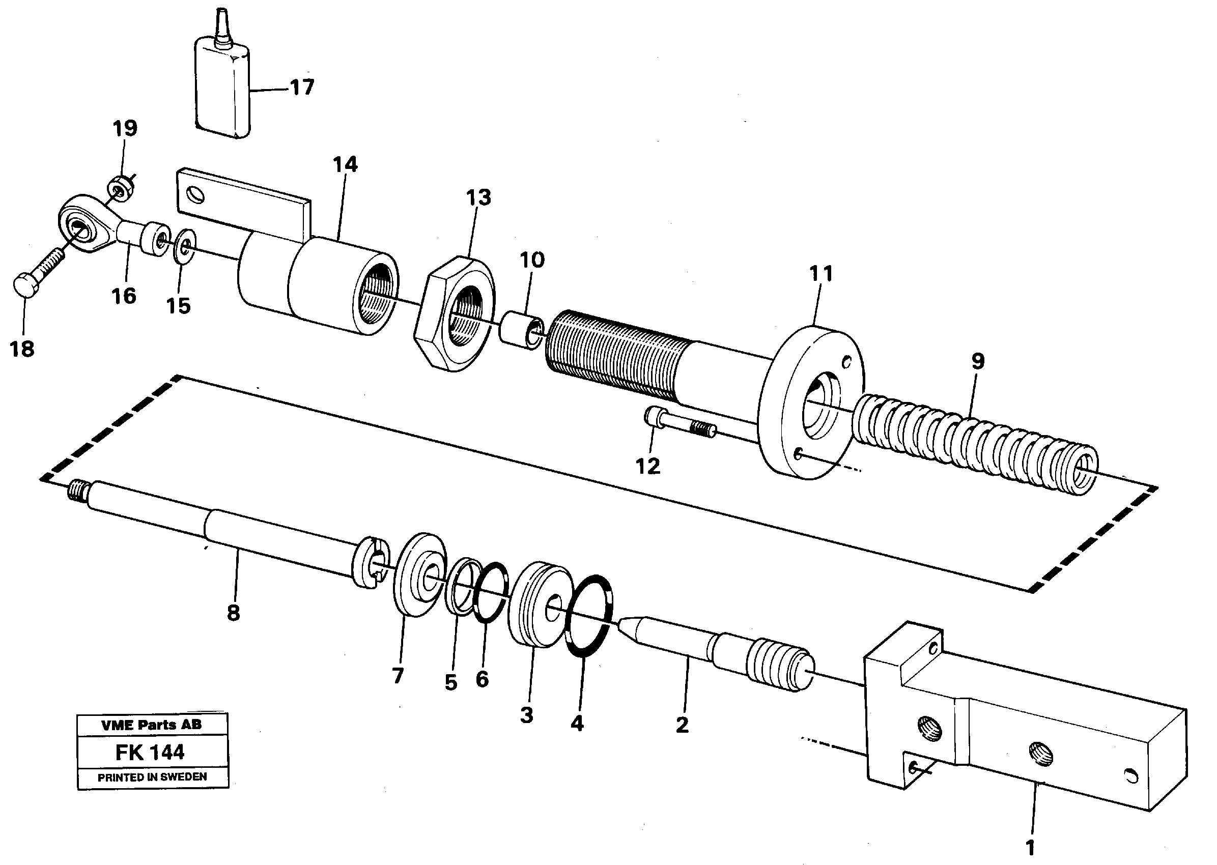 Схема запчастей Volvo EW200 - 14413 Гидроцилиндр EW200 ?KERMAN ?KERMAN EW200