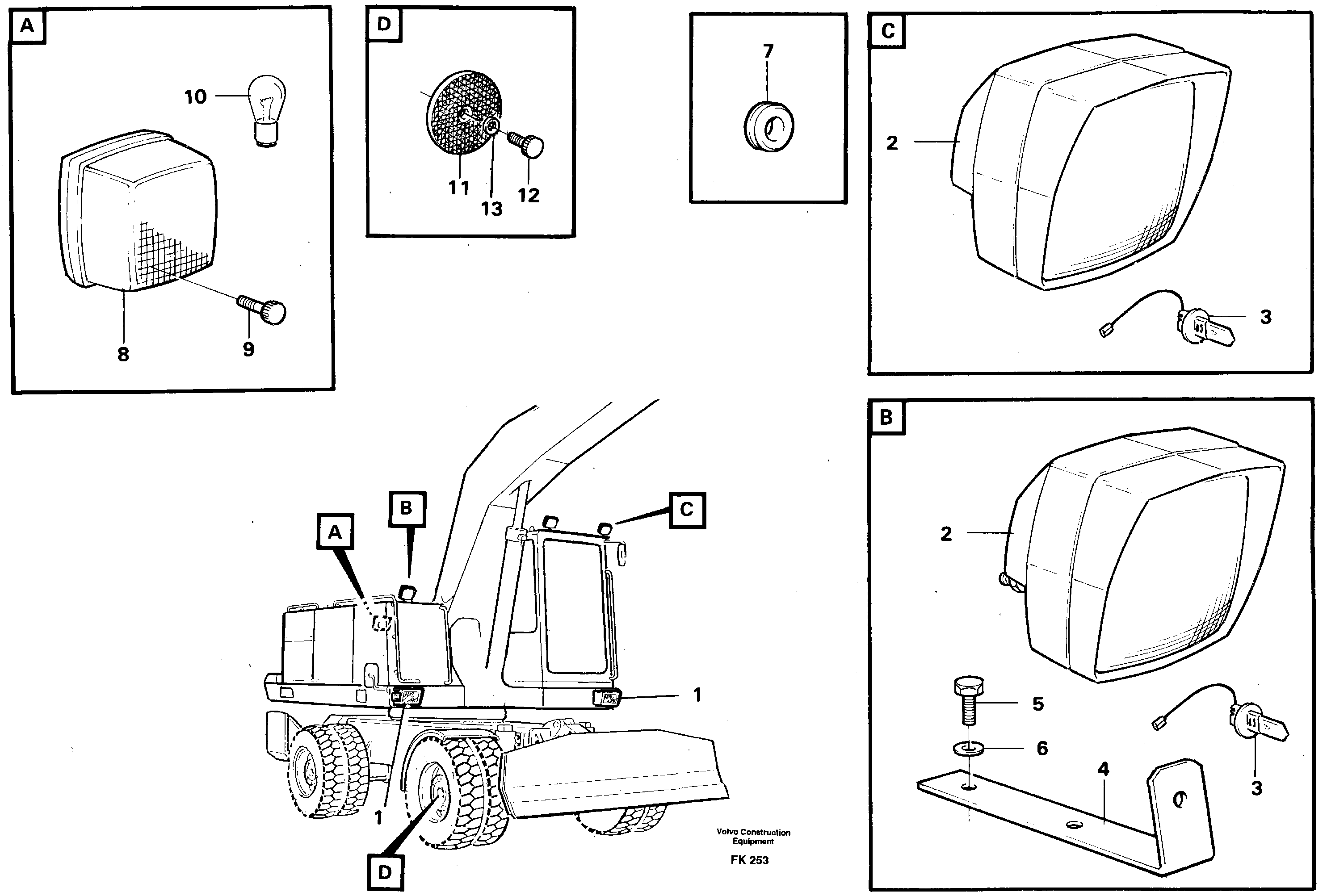 Схема запчастей Volvo EW200 - 3178 Lighting, front EW200 ?KERMAN ?KERMAN EW200