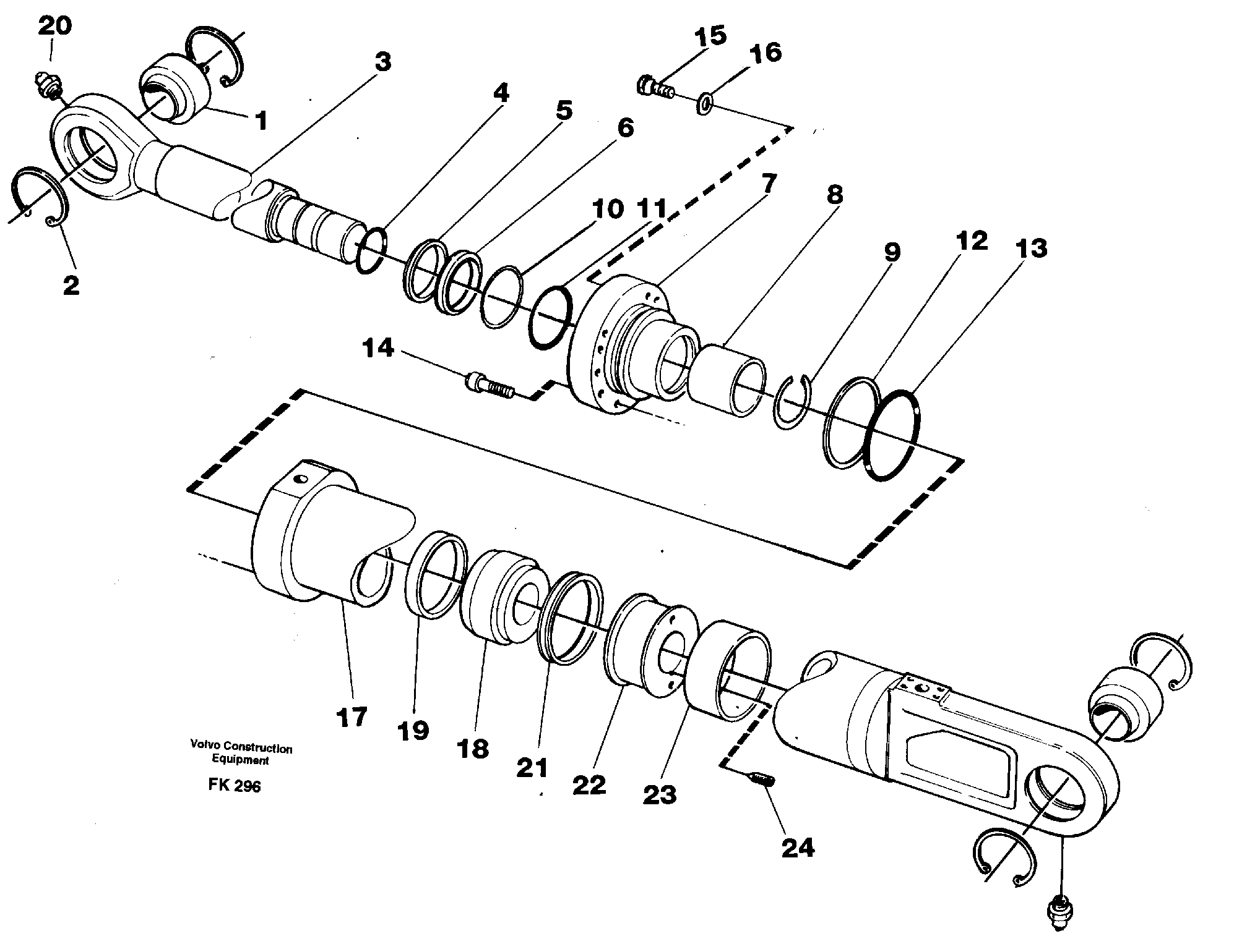 Схема запчастей Volvo EW200 - 35413 Knuckle cylinder EW200 ?KERMAN ?KERMAN EW200