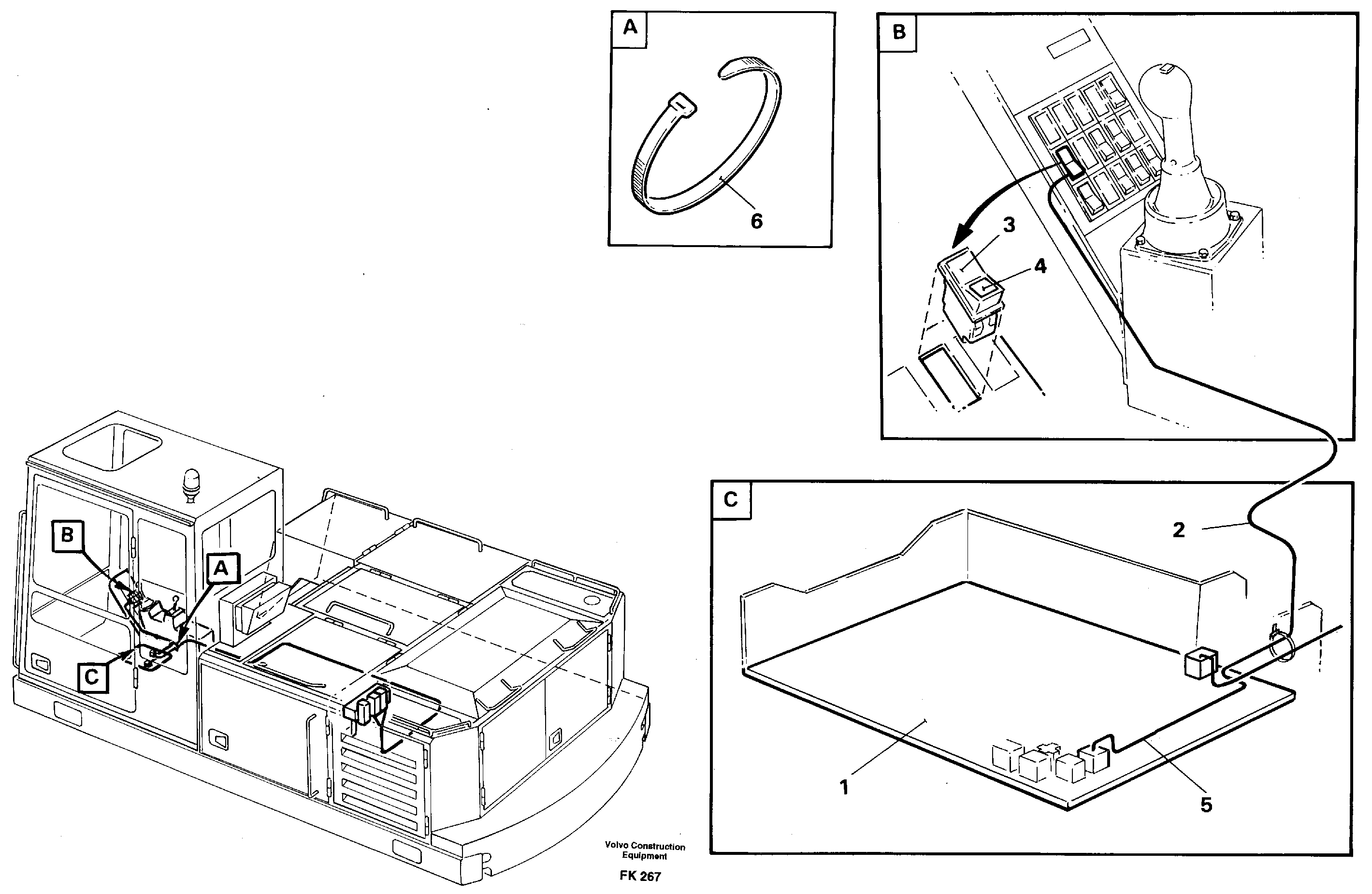 Схема запчастей Volvo EW200 - 42833 Electric installation of hammer/shears for mono- bloc boom EW200 ?KERMAN ?KERMAN EW200