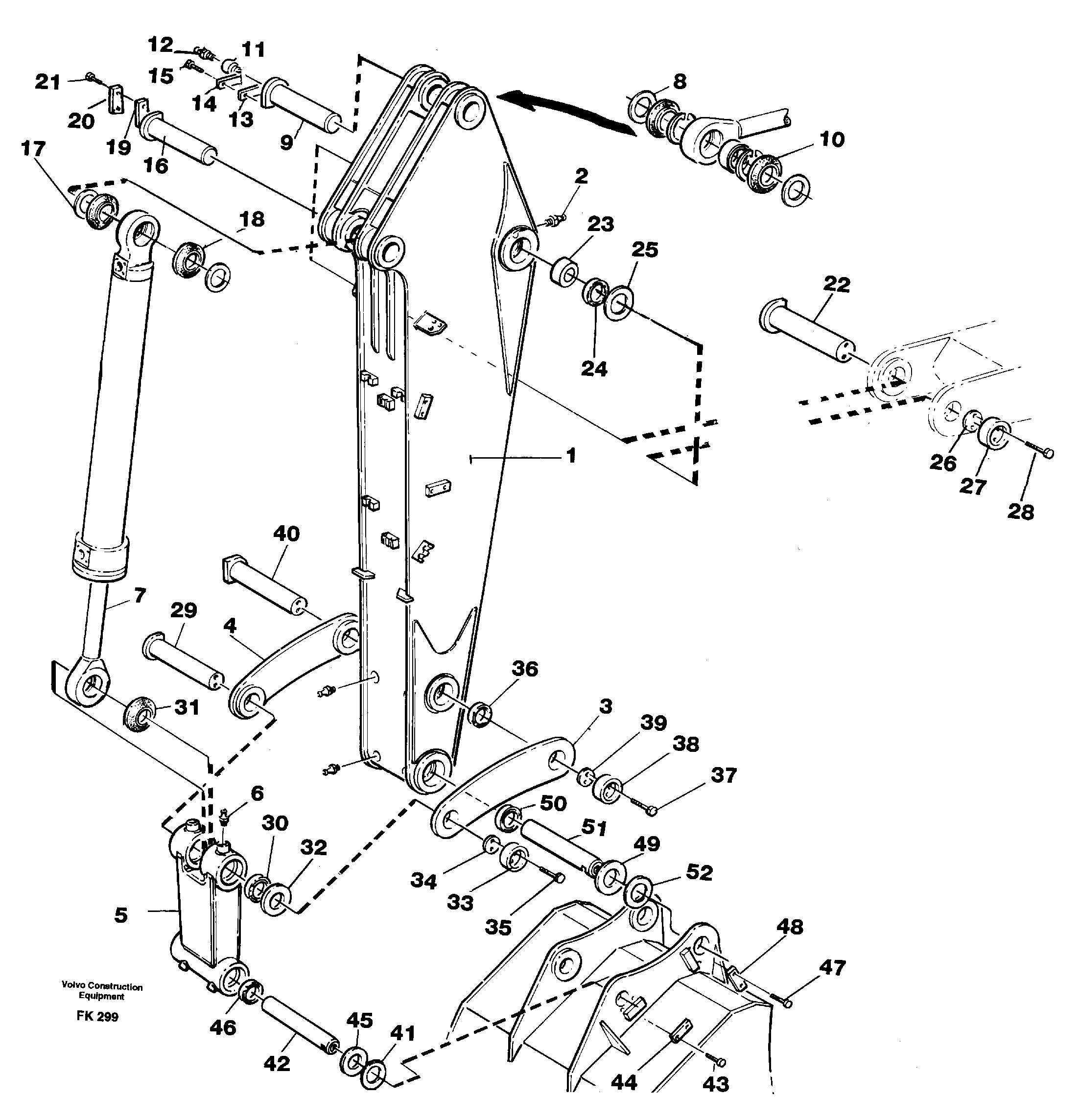 Схема запчастей Volvo EW200 - 45657 Backhoe dipper arm 2.8m EW200 ?KERMAN ?KERMAN EW200